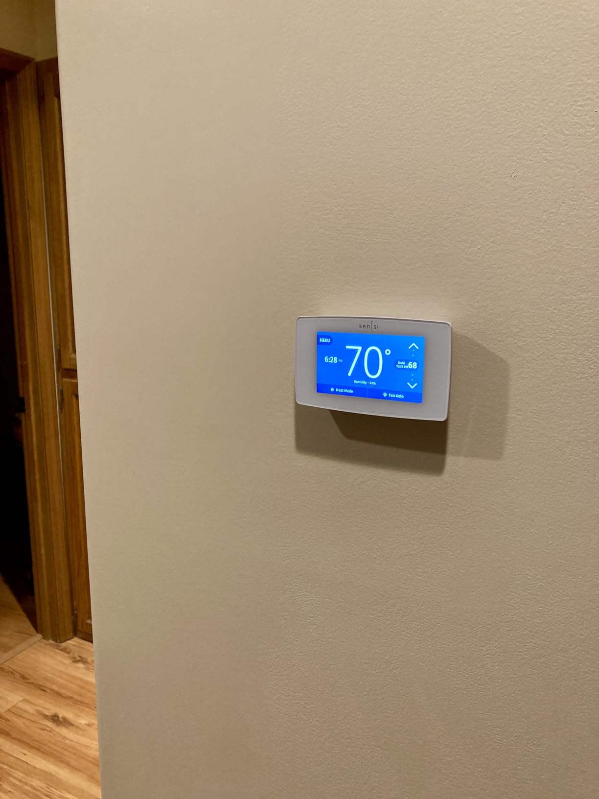 Emerson Sensi Touch Wi-Fi Smart Thermostat with Touchscreen Color Display, Works with Alexa, Energy Star Certified, C-wire Required, ST75 Black customer photo 2