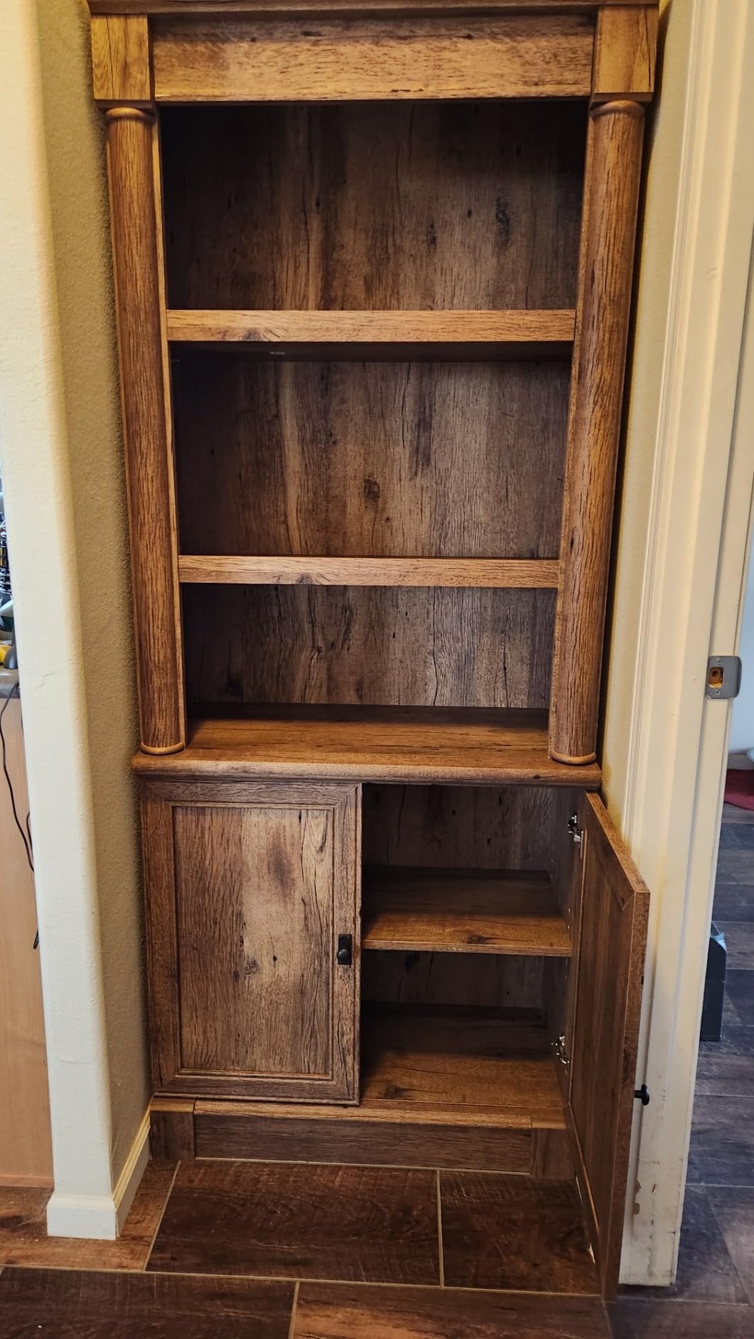 Sauder Palladia Bookcase with Doors, Multiroom Storage, Library Bookcase, Vintage Oak Finish customer photo 1
