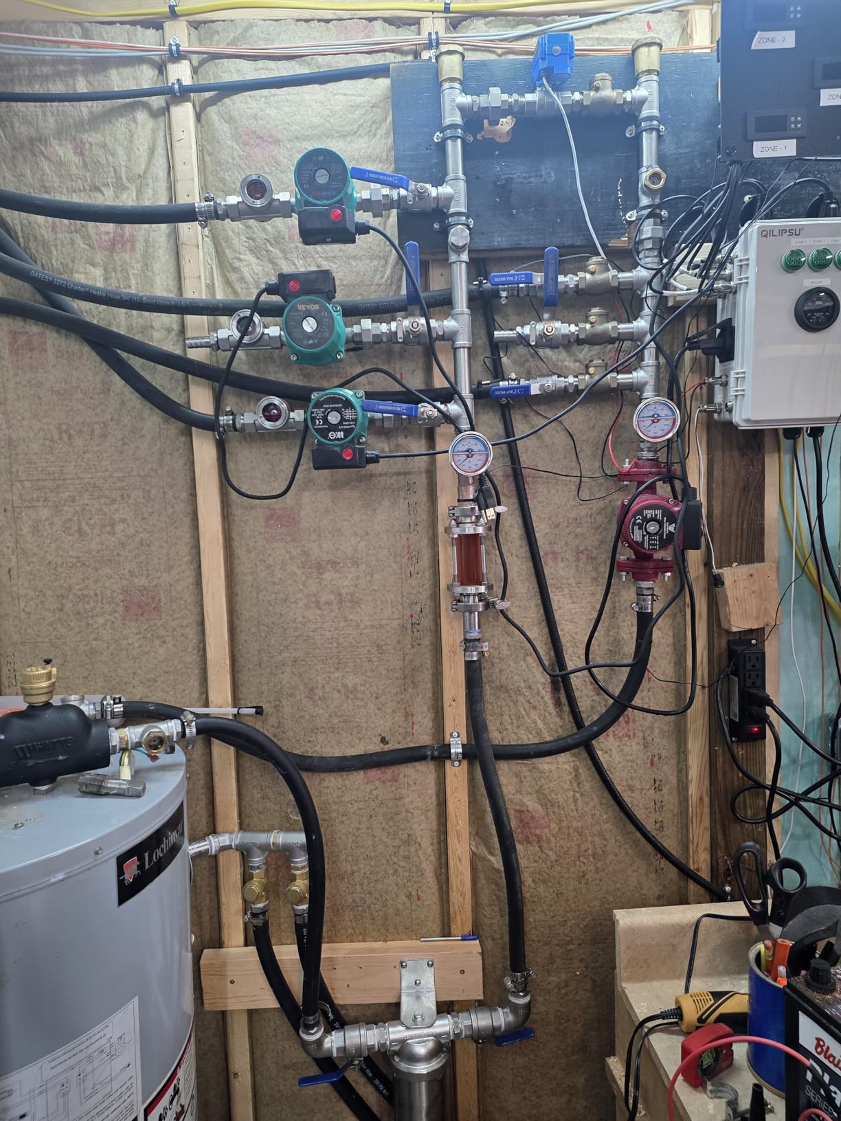 AB 110V 130W 13 GPM Hot Water Recirculating Pump, 3 Speed Switchable Circulator Pump with 1'' FNPT Flanges for Boiler, Solar Heater and Hydronic Radiant Heating, Red customer photo 1