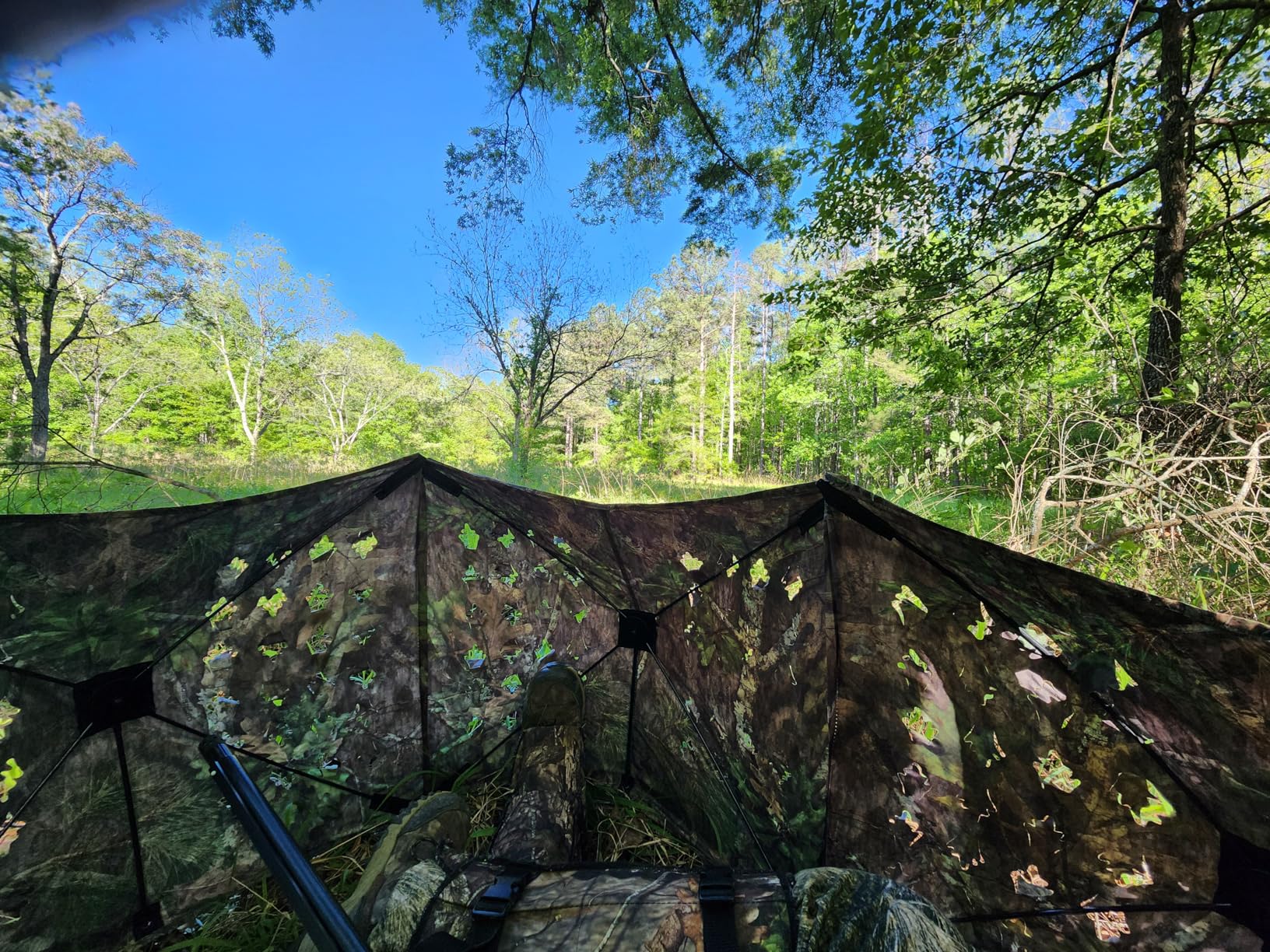 Ameristep Throwdown Ground 3D Leafy Die-Cut Camo Ultra-Compact Easy-Setup Three-Panel Low-Noise Run-and-Gun 2-Person Hunting Blind customer photo 1