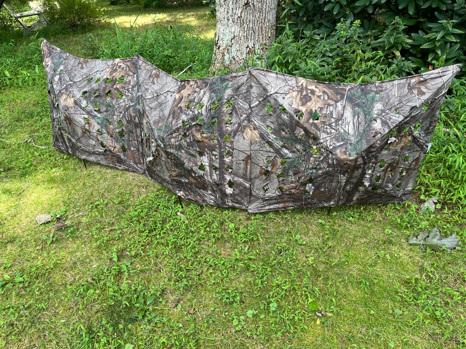 Ameristep Throwdown Ground 3D Leafy Die-Cut Camo Ultra-Compact Easy-Setup Three-Panel Low-Noise Run-and-Gun 2-Person Hunting Blind customer photo 2