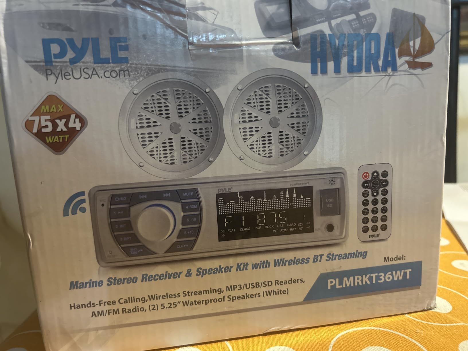 Pyle Marine Receiver & Speaker Kit - In-Dash LCD Digital Stereo Built-in Bluetooth & Microphone w/ AM FM Radio System 5.25'' Waterproof Speakers (2) MP3/USB/SD Readers & Remote Control - PLMRKT36WT customer photo 2
