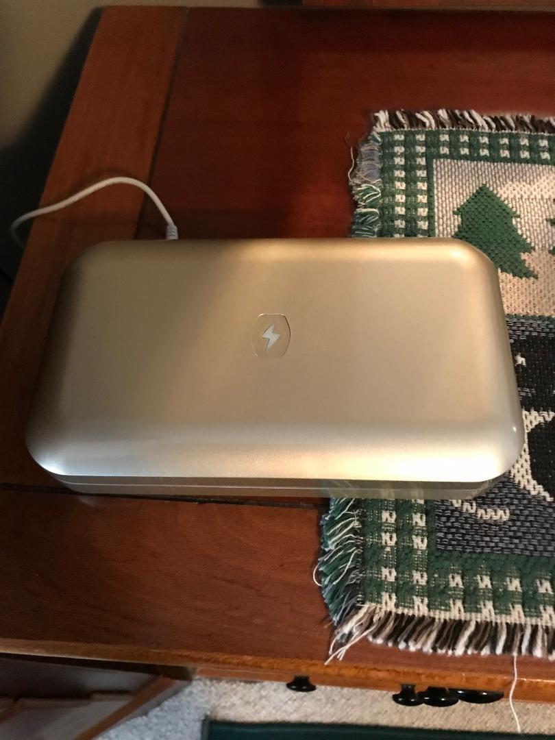 PhoneSoap 3 UV Cell Phone Sanitizer & Dual Universal Cell Phone Charger Box | Patented & Clinically Proven 360-Degree UV-C Light Sanitizer | Disinfects and Charges All Phones (White) customer photo 1