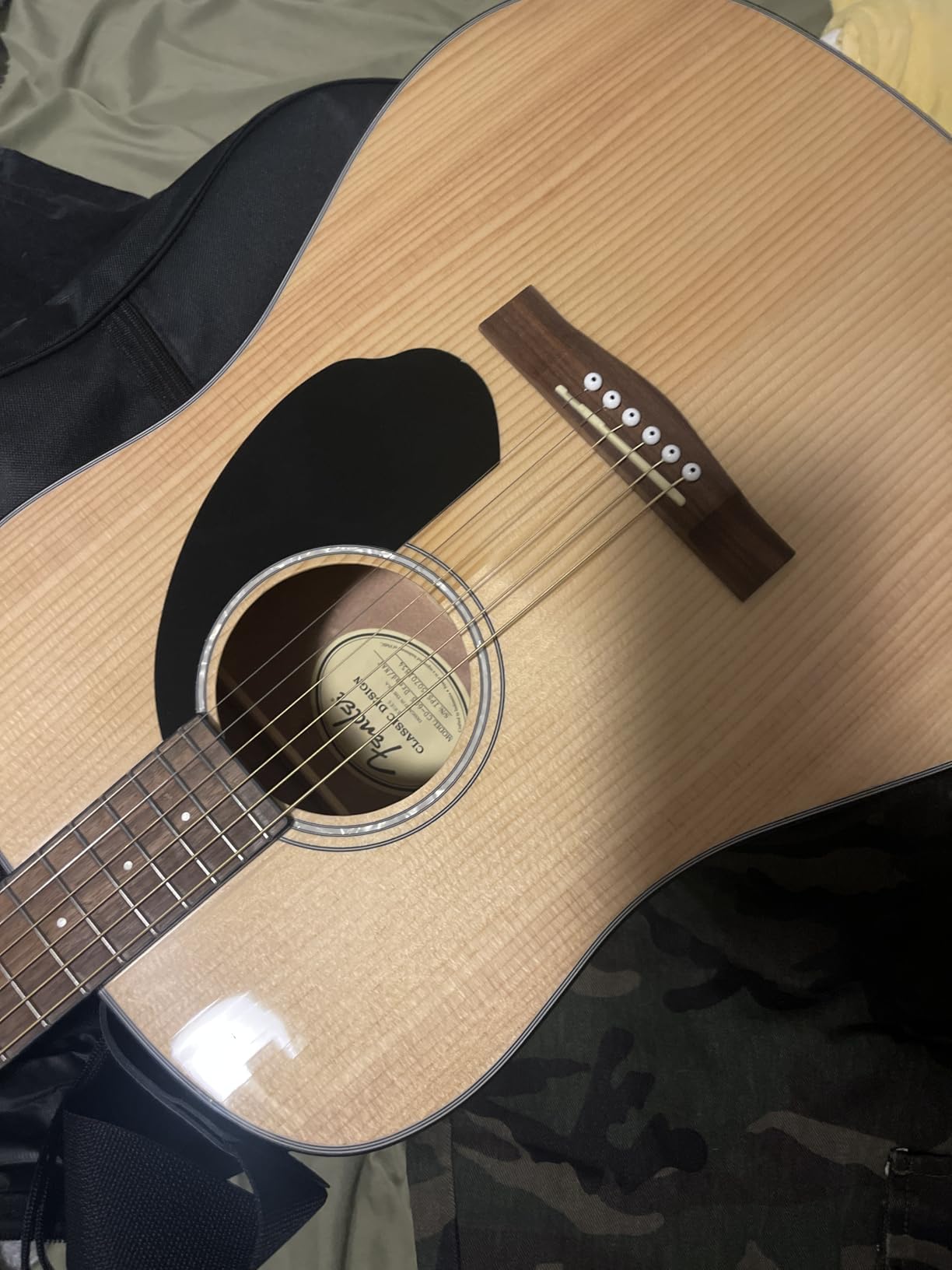 Fender CD-60S Solid Top Dreadnought Acoustic Guitar Bundle with Gig Bag, Tuner, Strap, Strings, Picks customer photo 2