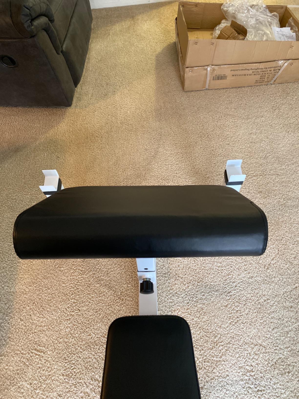 F2C Preacher Curl Bench, Adjustable Arm Curl Weight Bench for Isolated Bicep and Tricep Strength Training, 550 LBS Capacity Home Gym Equipment with Barbell Rack and Dumbbell Station, Seated Workout Bench customer photo 2