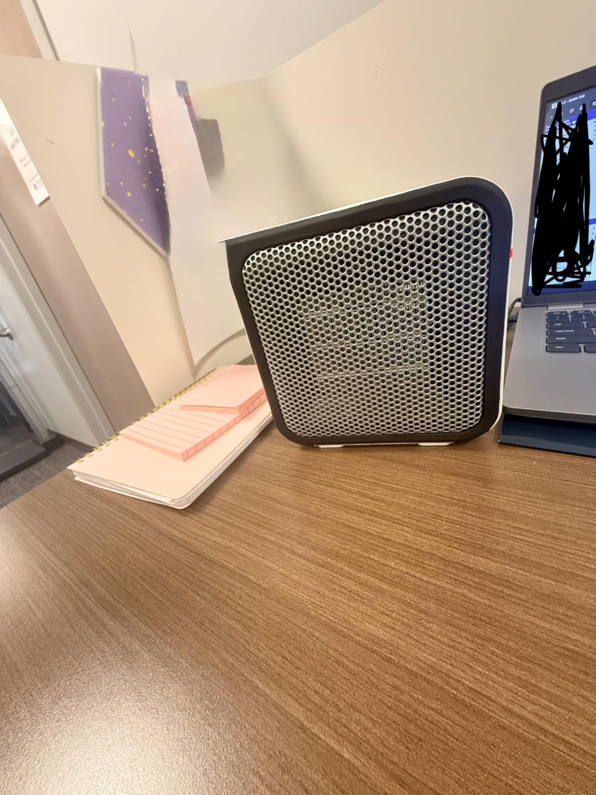 Amazon Basics Ceramic Portable Mini Space Heater for Office Desk, Indoor Use, Fast Heating, Energy Efficient, 500W, With Tip-Over Protection, Lightweight 1.4 lbs, Black, 5.87