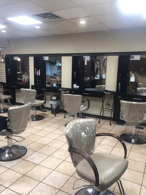 BarberPub Wall Mount Hair Styling Salon Station with Mirror Beauty Salon Spa Equipment Set with 3 Hair Dryer Holders 3036 (Black&Red) customer photo 1