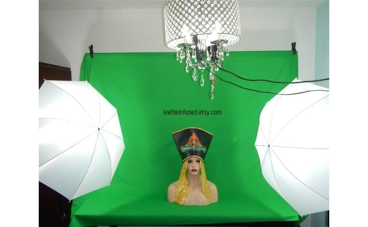 EMART 8.5 x 10ft Green Screen Backdrop Kit with Tripod Stand, Photography Background Support System with 10 x12ft 100% Cotton Muslin Chromakey Backdrop for Photo Studio, Video Shooting, Live Streaming customer photo 1