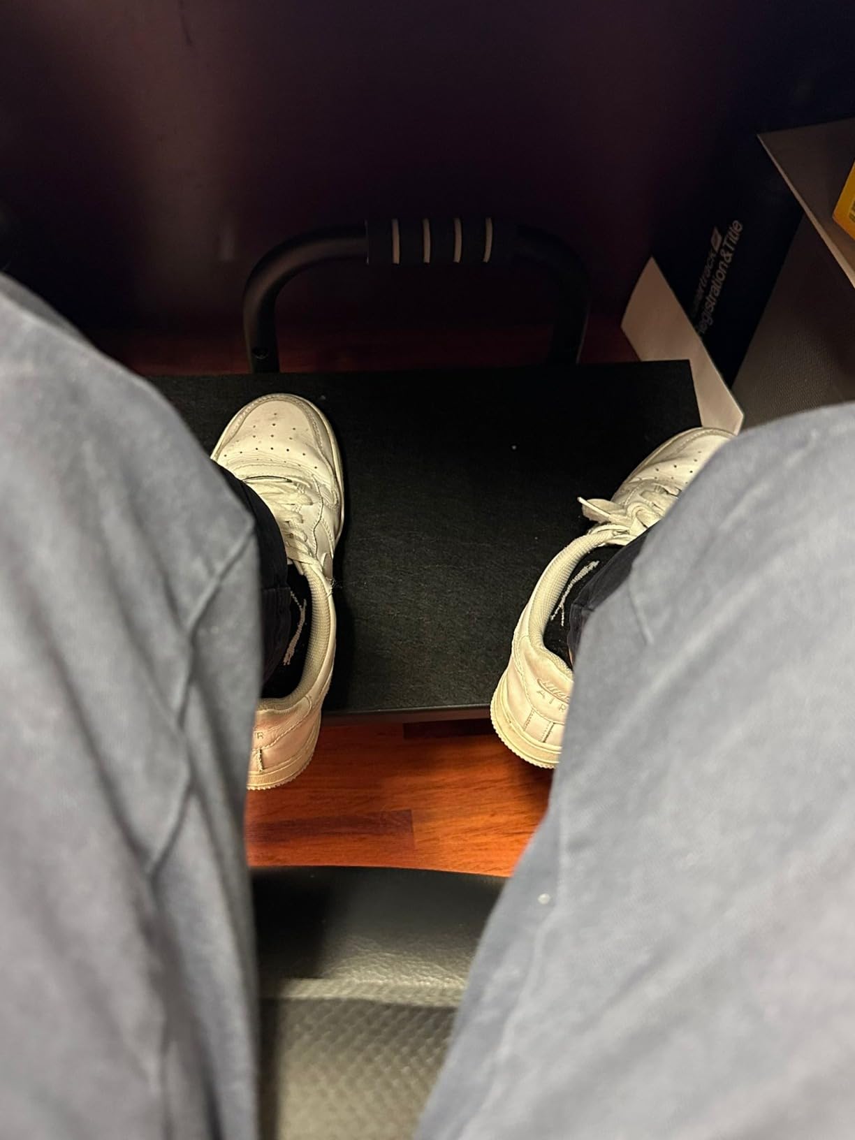 VIVO Ergonomic Height Adjustable Foot Rest Relief Platform, Elevated Stool for Comfortable Sit to Stand Workstation, Non-Slip Surface, Portable, Home Office Classroom Use, Black, STAND-FT01 customer photo 1