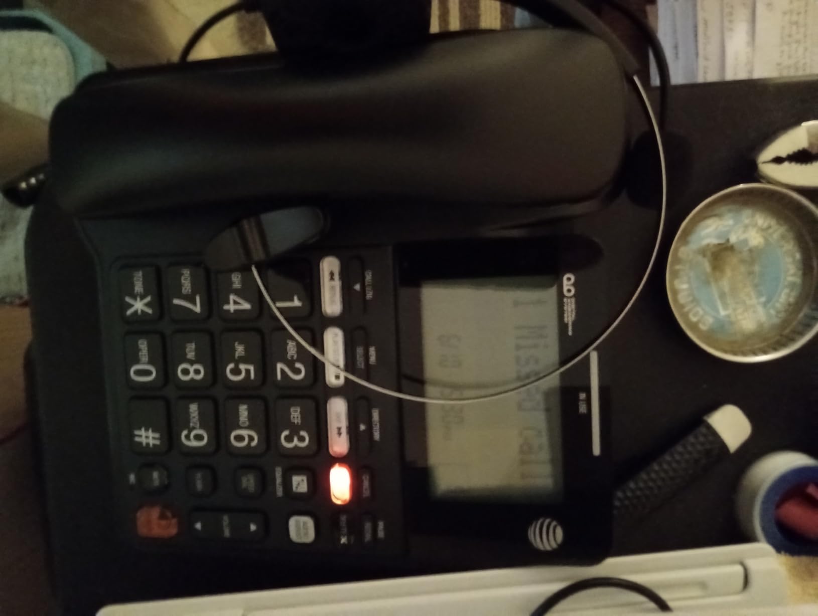 AT&T CD4930 Corded Phone with Digital Answering System and Caller ID, Extra-Large Tilt Display & Buttons, Black customer photo 1