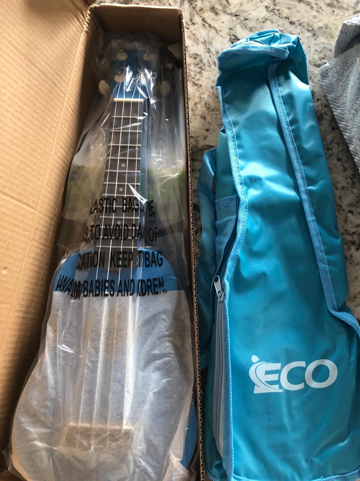 iECO Soprano Ukulele Beginner Kit 21 Inch Ukelele w/Free Online Lesson Case Strap Tuner Strings Picks, for Professional, Starter and Enthusiasts (Natural) customer photo 1