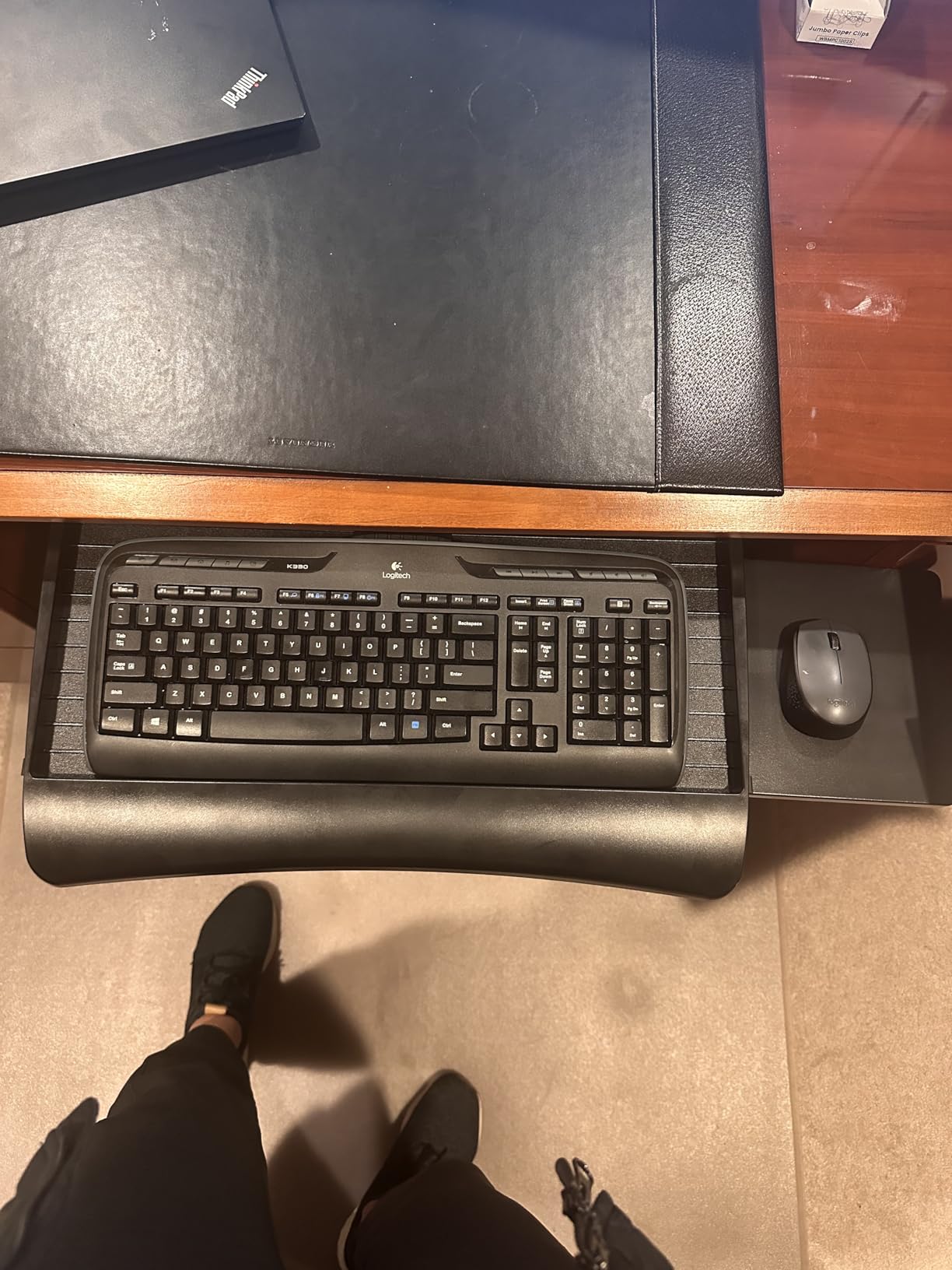 Mount-It! Keyboard Tray Under Desk with Adjustable Mouse Platform - Easy-Glide Sliding Drawer Under Desk Slide Out - Ergonomic Under Key Board Shelf for Office, Gaming, and Workstations customer photo 1