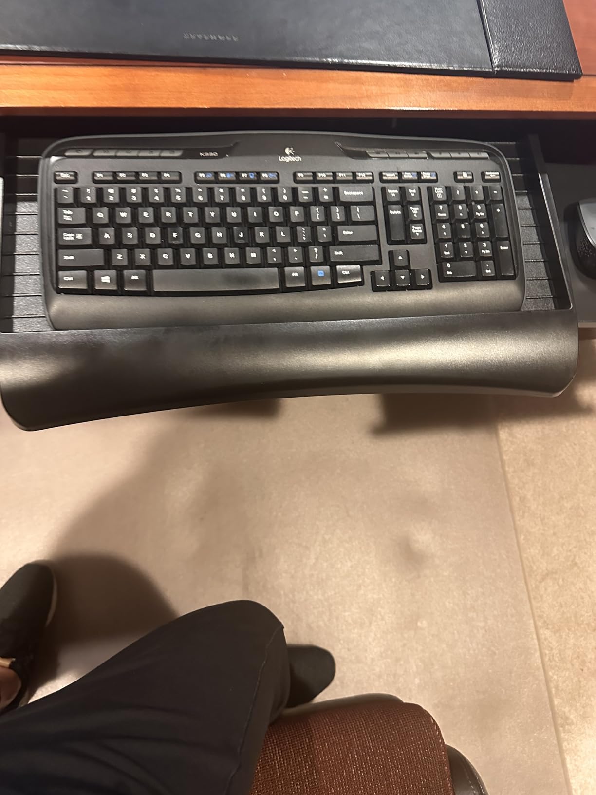 Mount-It! Keyboard Tray Under Desk with Adjustable Mouse Platform - Easy-Glide Sliding Drawer Under Desk Slide Out - Ergonomic Under Key Board Shelf for Office, Gaming, and Workstations customer photo 2