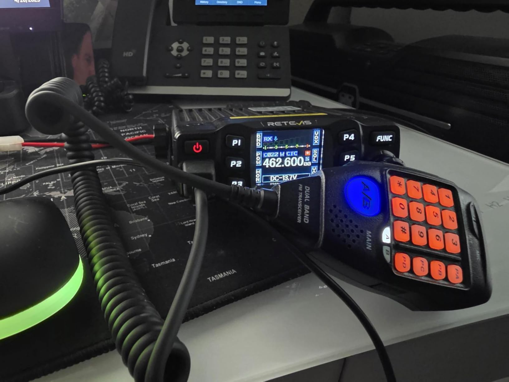 Retevis RT95 Dual Band Mobile Radio, Long Range Ham Radio with Antenna, 180 Degree Rotatable LCD Display, Mic Gain, Chirp, DTMF, 2m 70cm Mini Mobile Transceiver for RV Camping customer photo 2