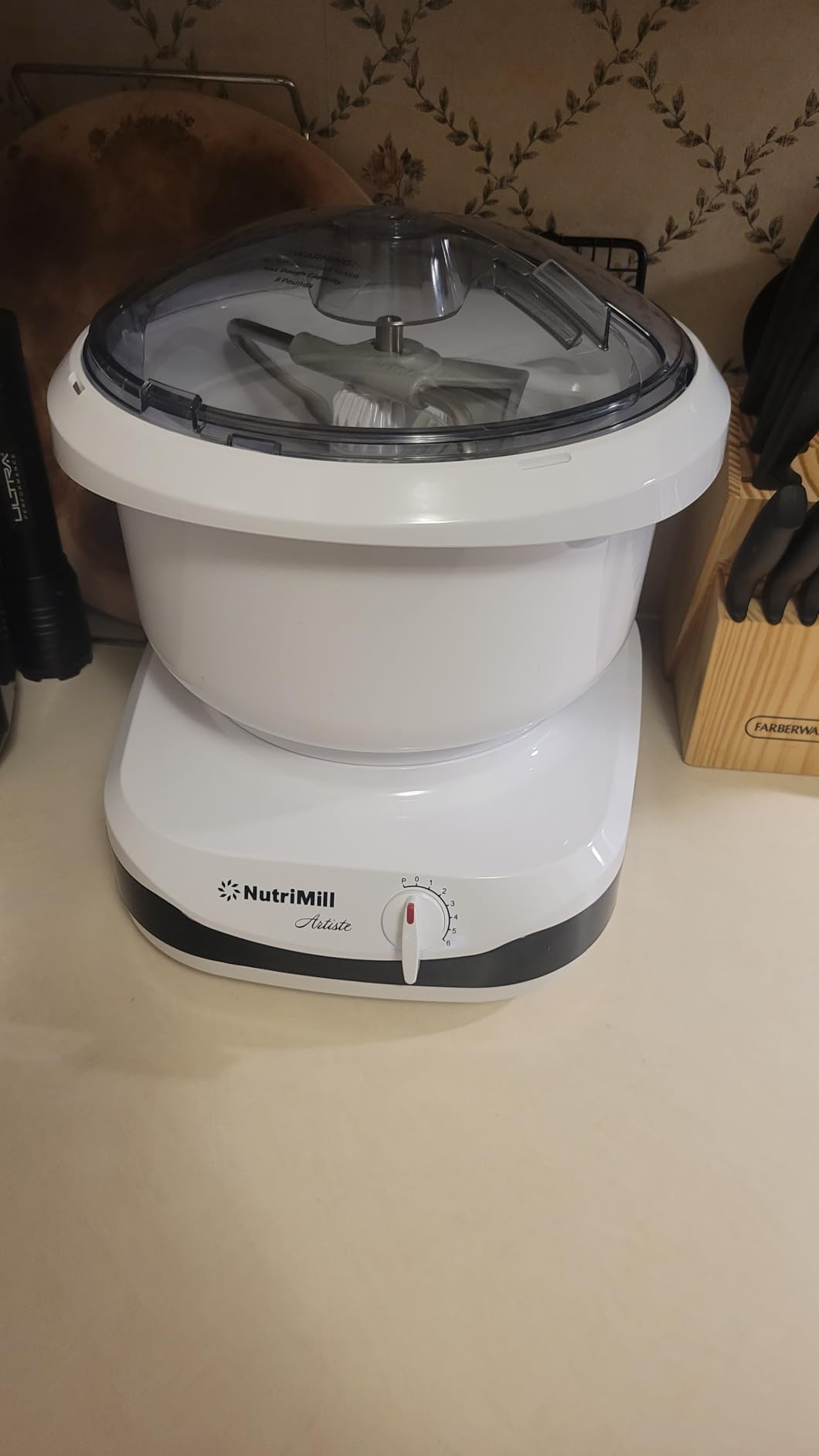 NutriMill Artiste Kitchen Electric Stand Mixer 500 Watt 6.5 Quart Bowl with Dough Hook & Wire Whips (Black Trim) customer photo 2