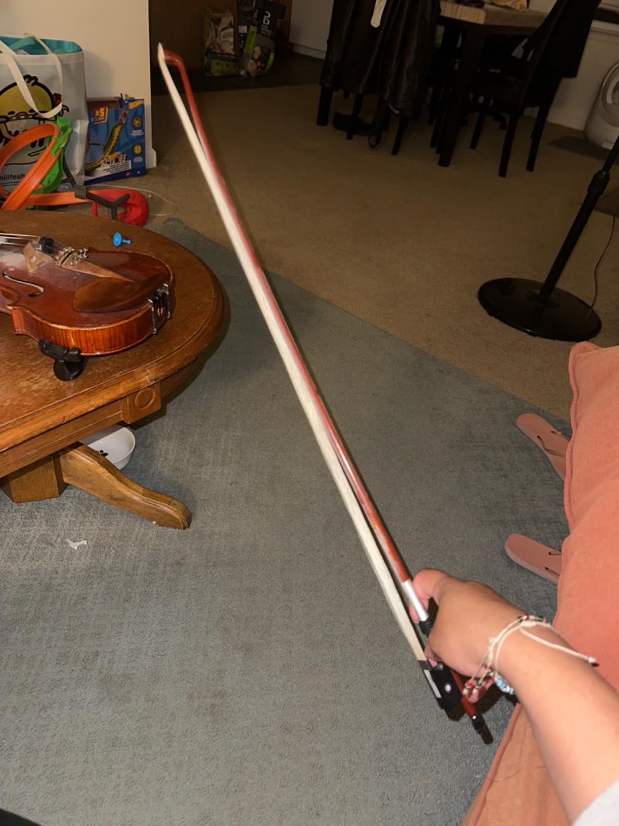 AMZZ Professional 4/4 Full Size Violin Bow - Brazilwood with Ebony Frog & White Horsehair for Adults and Student customer photo 2