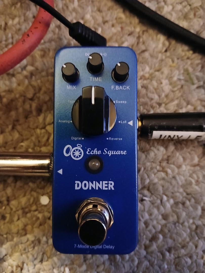 Donner Echo Square Delay Pedal - Digital 7-Modes Delay for Electric Guitar, Multi-Delay including Digital, Analog, Tape, Mod, Sweep, Lofi, Reverse - True Bypass customer photo 1
