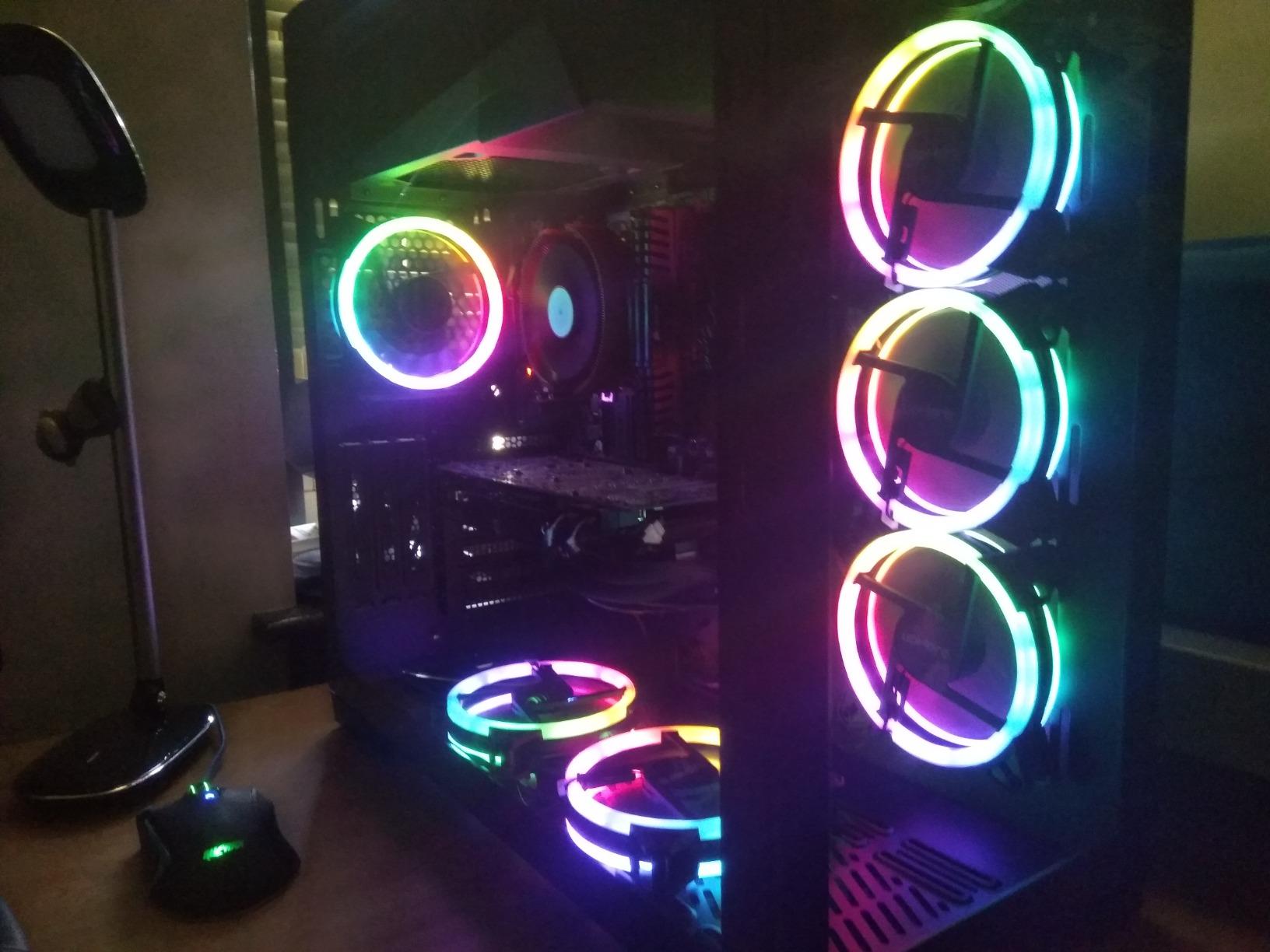 upHere 120mm RGB Case Fan, Quiet Edition High Airflow LED Case Fan for PC Cases - 3 Pack, RGB123-3 customer photo 1