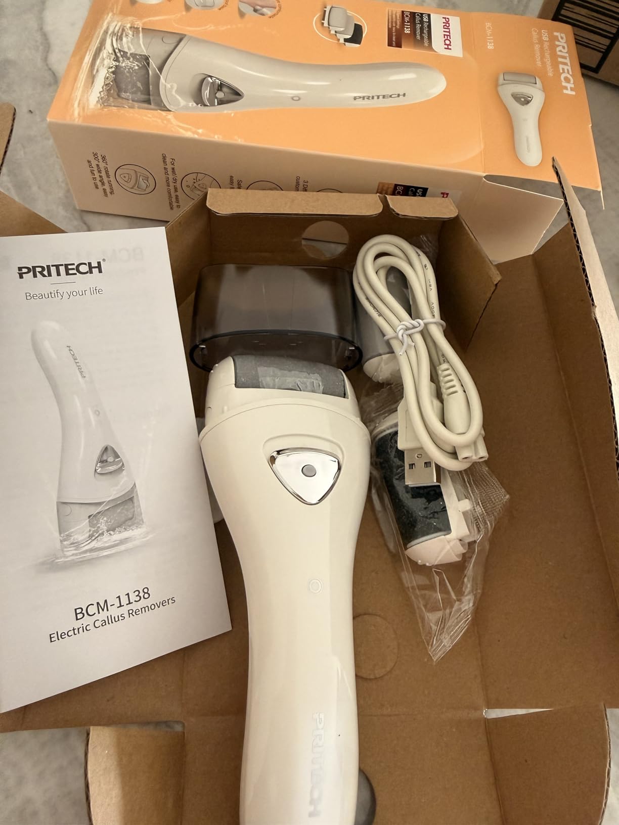 Electric Feet Callus Removers Rechargeable, Portable Electronic Foot File Pedicure Tools, Electric Callus Remover Kit, Professional Pedi Feet Care Perfect for Dead, Hard Cracked Dry Skin customer photo 2