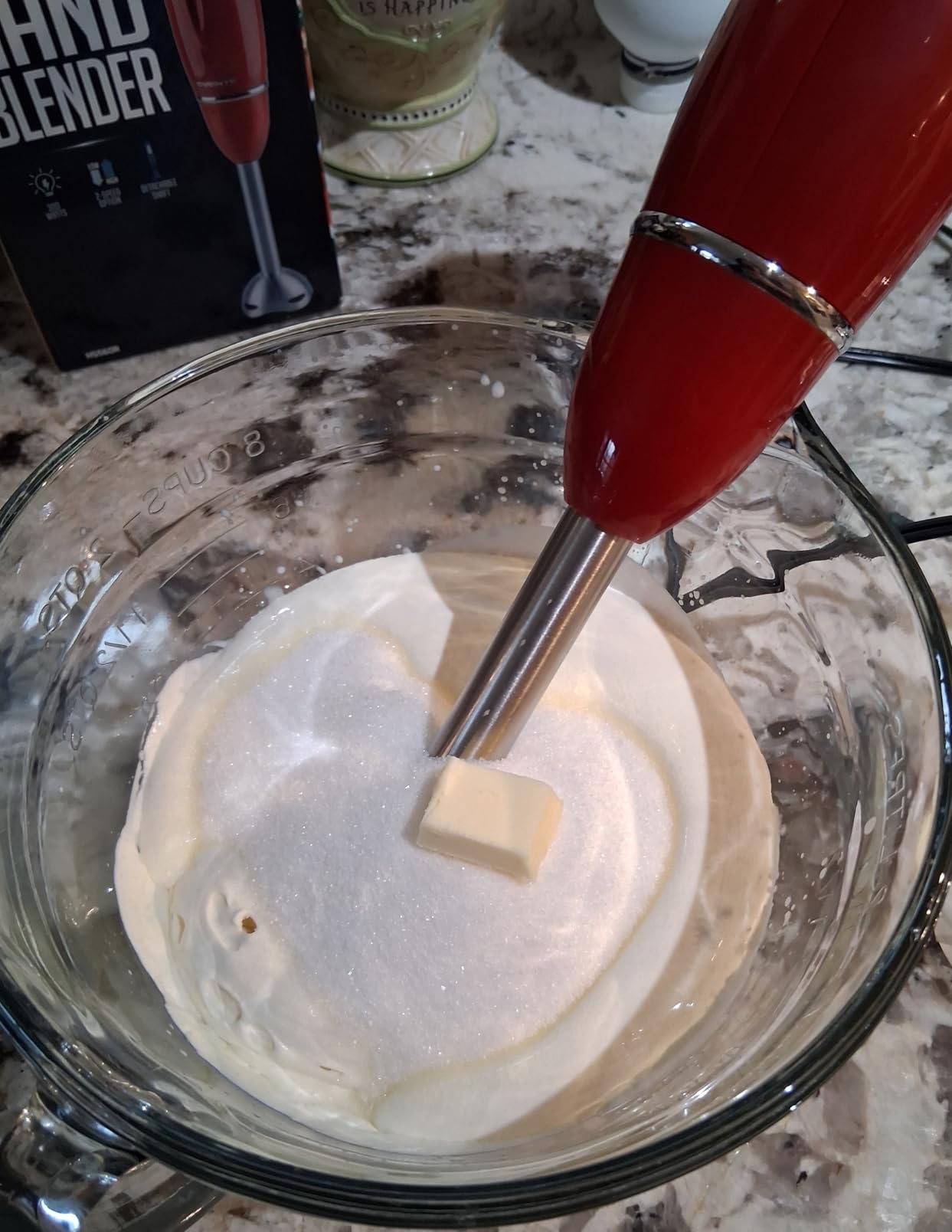 OVENTE Immersion Hand Blender, 300W Electric Handheld Stick Mixer with 2 Mixing Speeds and Stainless Steel Blades for Smoothies, Purees & Baby Food, Red HS560R customer photo 2