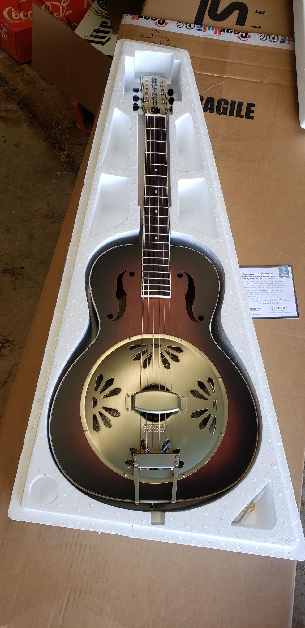 Gretsch G9241 Alligator Mahogany Round Neck Acoustic Electric Resonator - 2-Color Sunburst, Padauk Fingerboard customer photo 2