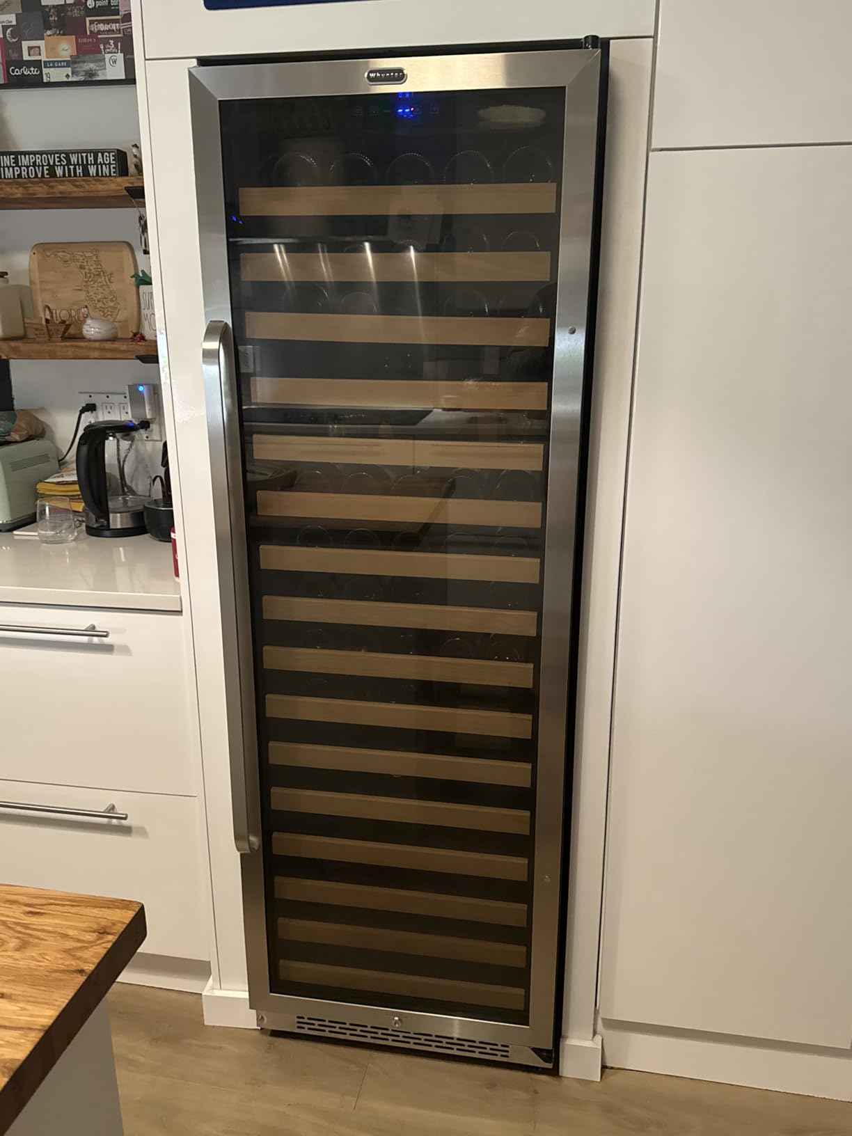 BWR-0922DZ 92 Built-in or Freestanding Stainless Steel Dual Zone Compressor Large Capacity Wine Refrigerator Rack for Open Bottles and LED Display, Dark Grey customer photo 1