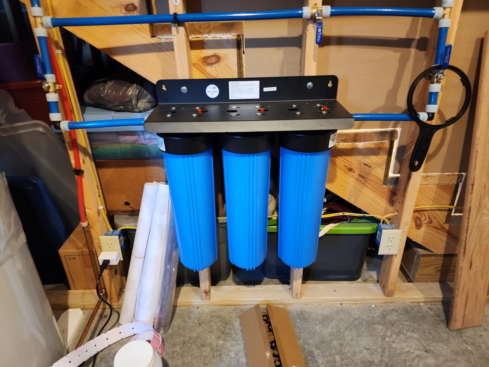 Waterdrop 3-Stage Whole House Water Filter System,with Carbon Filter&Sediment Filter,7-Stage Filtration Highly Reduce Lead,Chlorine,Odor and Taste,5 Micron WHF3T-PG,1