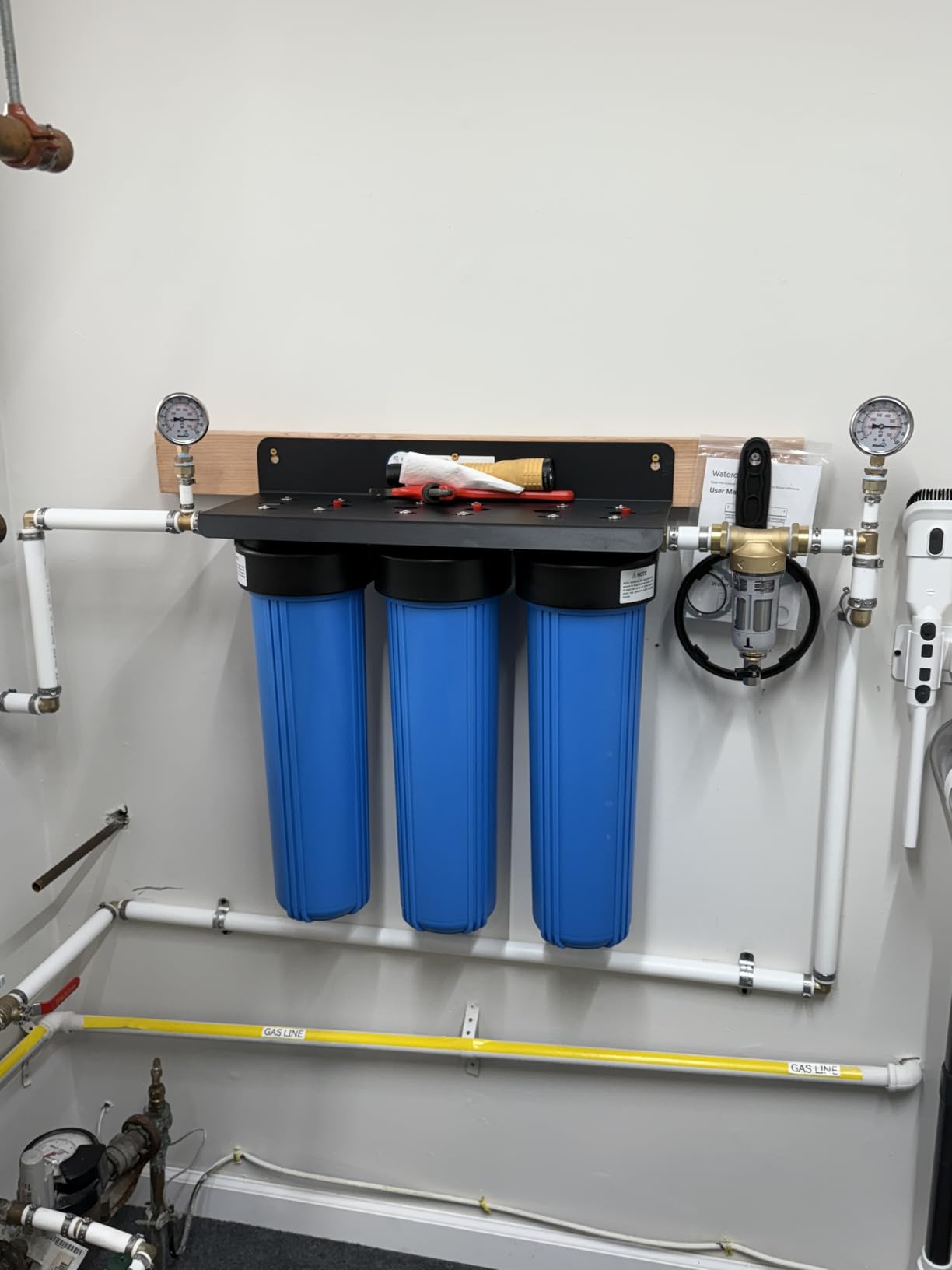 Waterdrop 3-Stage Whole House Water Filter System,with Carbon Filter&Sediment Filter,7-Stage Filtration Highly Reduce Lead,Chlorine,Odor and Taste,5 Micron WHF3T-PG,1