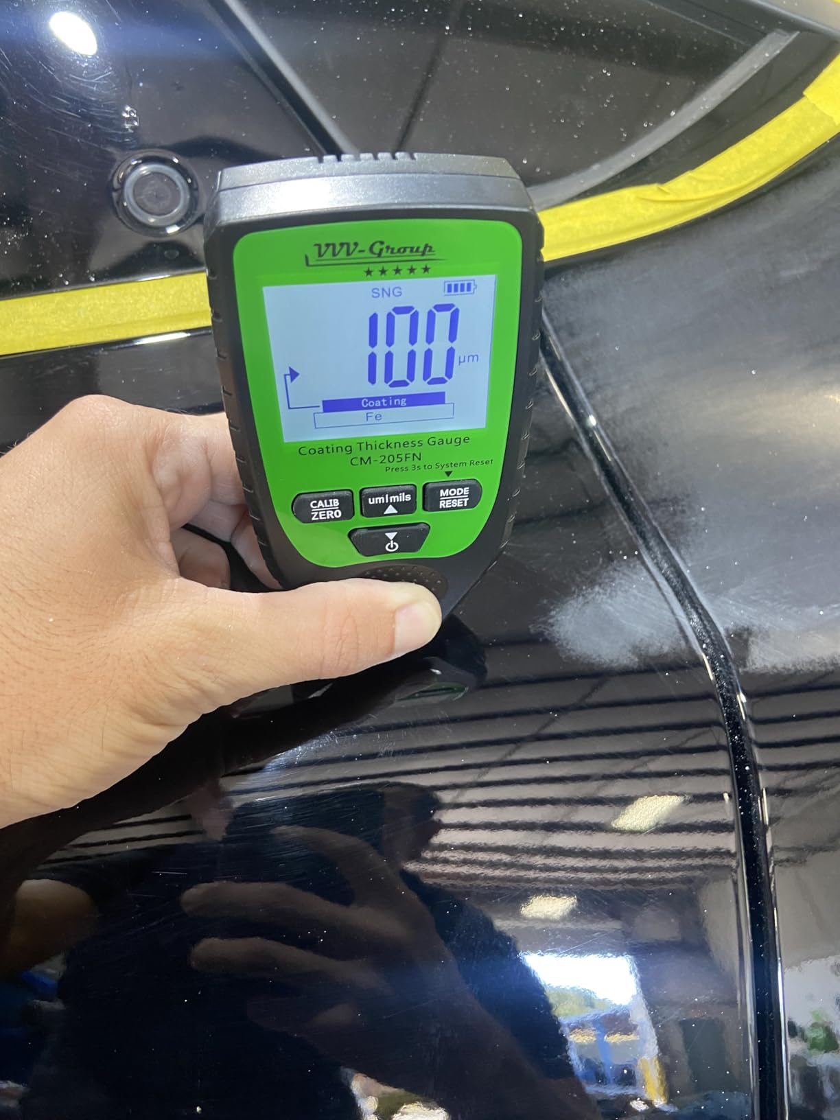 Paint Thickness Gauge CM-205FN for Cars - Digital Coating Thickness Meter, Auto Fe/NFe Detection, 0.1 um Resolution, 0-1500 um (0-59.1 mils), +/-(3%+2 um) Accuracy, Backlit LCD customer photo 2