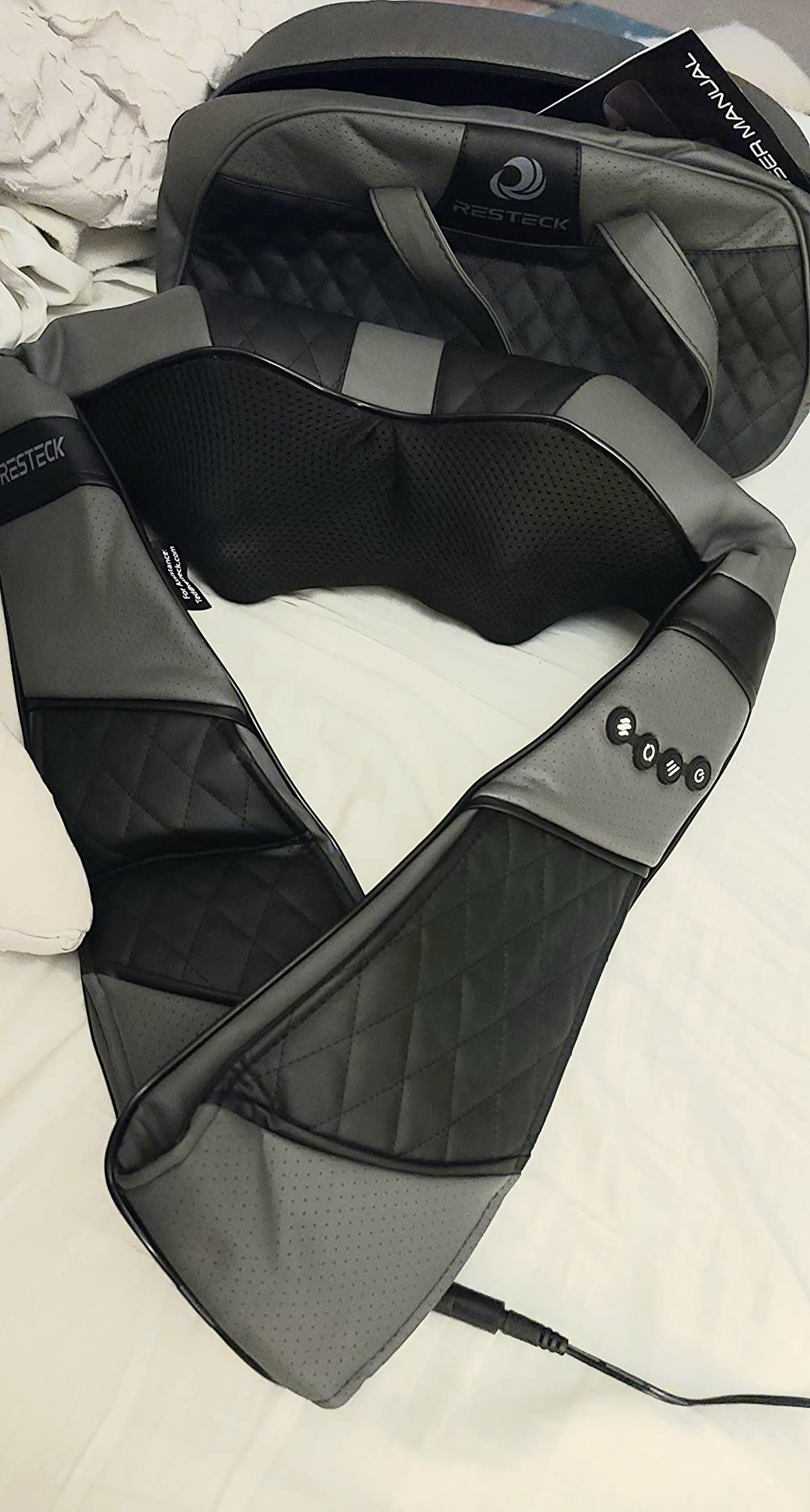 RESTECK Massagers for Neck and Back with Heat - Deep Tissue 3D Kneading Pillow, Electric Shiatsu Shoulder Massage, Foot, Legs, Body - Relieve Muscle Pain customer photo 2