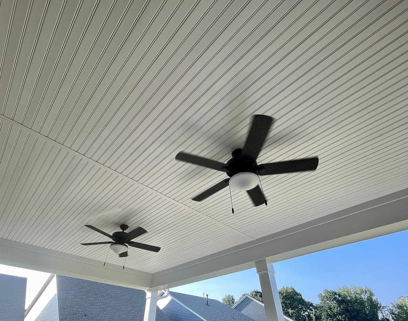 Honeywell Ceiling Fans Belmar 52 Inch Ceiling Fan With Light, Indoor/Outdoor Ceiling Fan with Pull Chain, LED Tri-Mount 5 Blade Design, ETL Damp Rated, Bronze (50512-01) customer photo 2