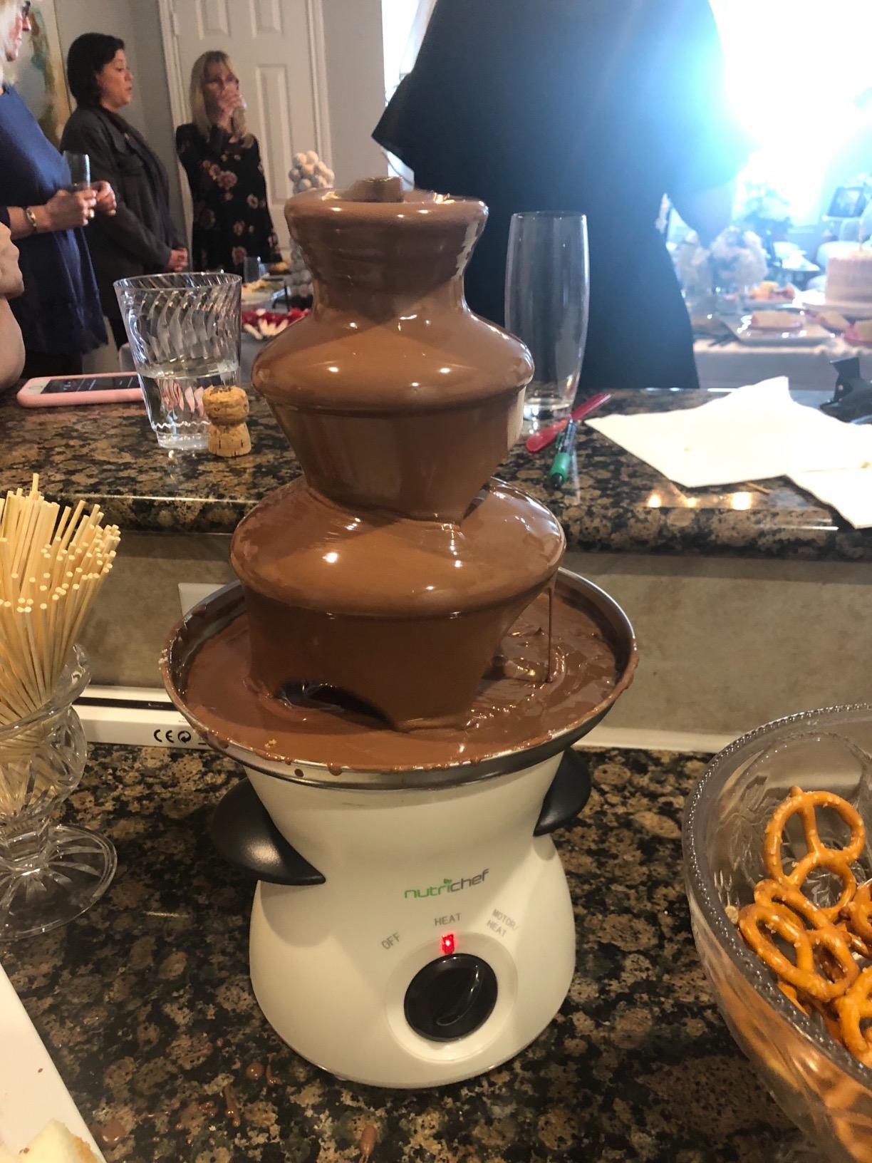 NutriChef Electric 3 Tier Chocolate Fondue Fountain | Countertop Chocolate Melter & Warmer Pot | Easy-to-Clean, Perfect for Dipping Strawberries, Marshmallows & Fruit | Pot Capacity 16 OZ customer photo 1