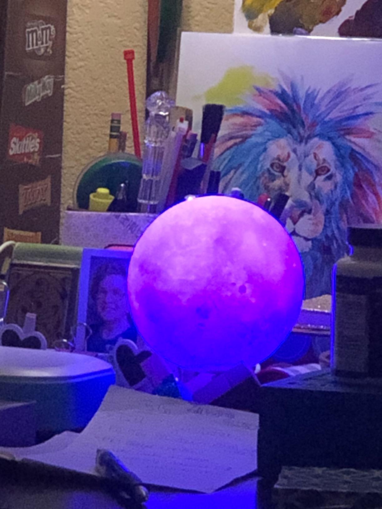 LOGROTATE Moon Lamp, 16 Colors LED Night Light for Kids 3D Printing Moon Light with Stand & Remote/Touch Control & Timing, Moon Light Lamp for Kid Friend Birthday Gifts, Room Decor (Diameter 4.8 INCH) customer photo 2