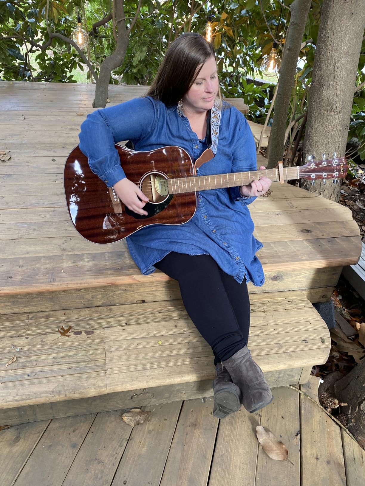 Fender Acoustic Guitar, CD-60S, with 2-Year Warranty, Dreadnought Classic Design with Rounded Walnut Fingerboard, Glossed Finish, All-Mahogany Construction customer photo 1