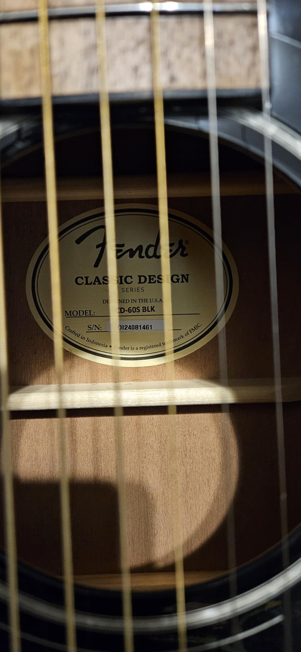 Fender Acoustic Guitar, CD-60S, with 2-Year Warranty, Dreadnought Classic Design with Rounded Walnut Fingerboard, Glossed Finish, All-Mahogany Construction customer photo 2