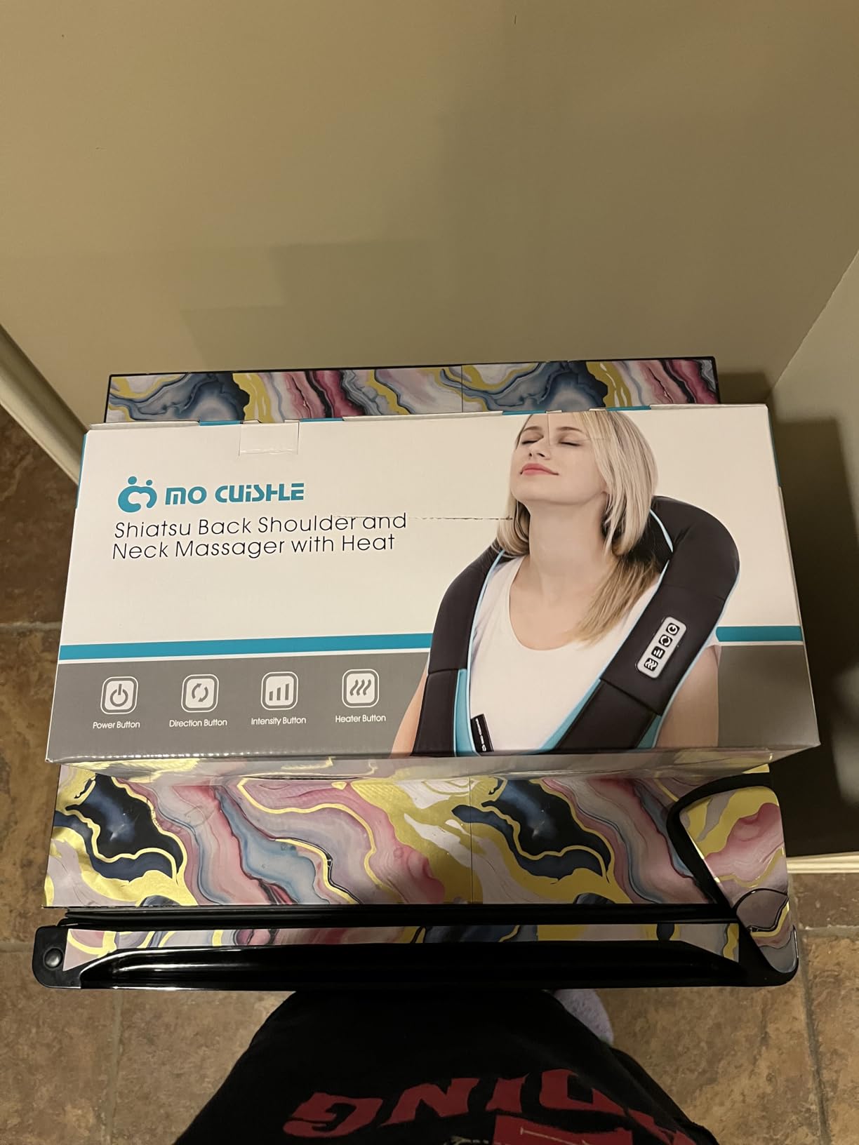 Mo Cuishle Mothers Day Gifts, Shiatsu Back Shoulder and Neck Massager with Heat, Electric Deep Tissue 4D Kneading Massage, Best Gifts for Women Men Mom Dad Wife Husband customer photo 1