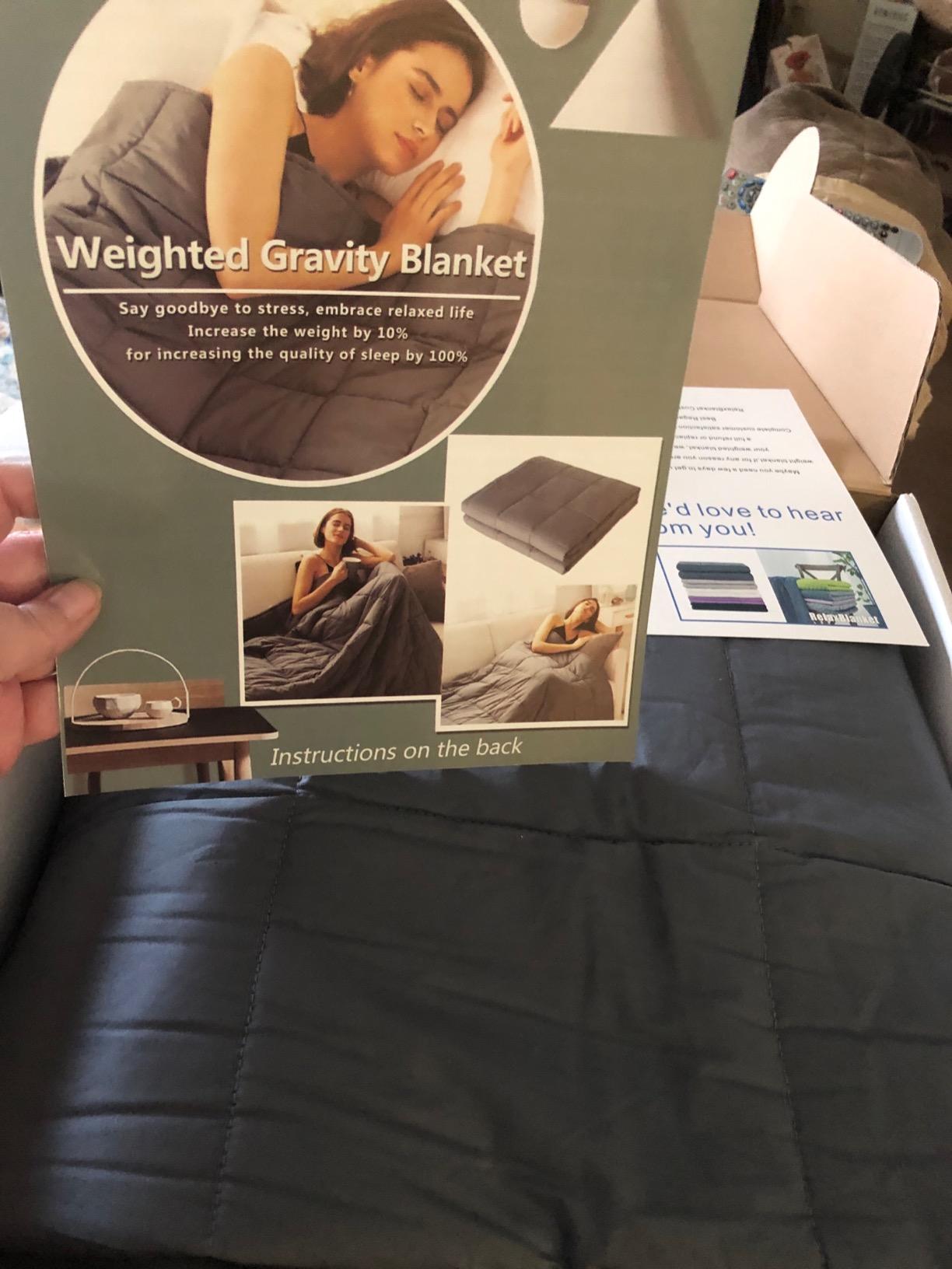 RelaxBlanket Cotton Weighted Blanket 100% Cotton with Premium Glass Beads for All-Season 60''x80'' 15lbs, Purple customer photo 1