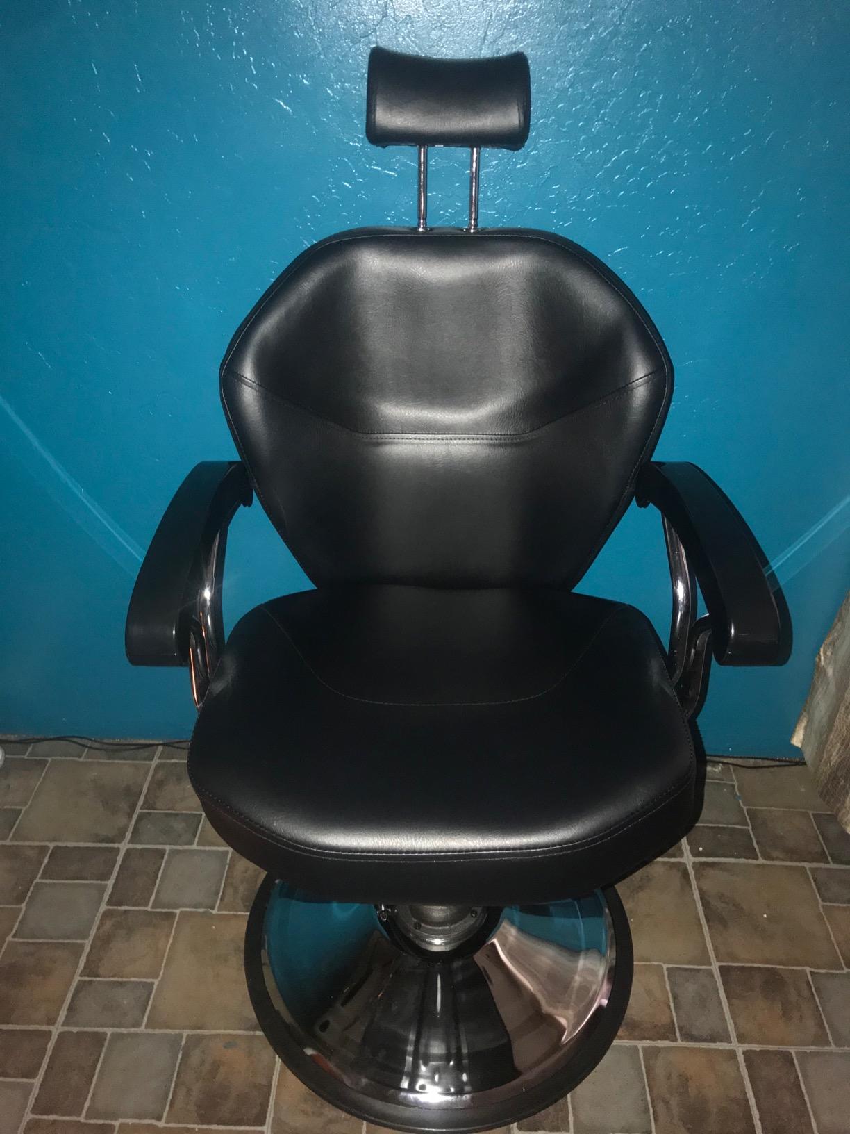 Artist hand Barber Chair for Barbershop Hydraulic Reclining Salon Chair for Hair Stylist - 360° Swivel, 20 Inch Wide Seat, Tattoo & Beauty Spa Equipment, Black PU Leather customer photo 1