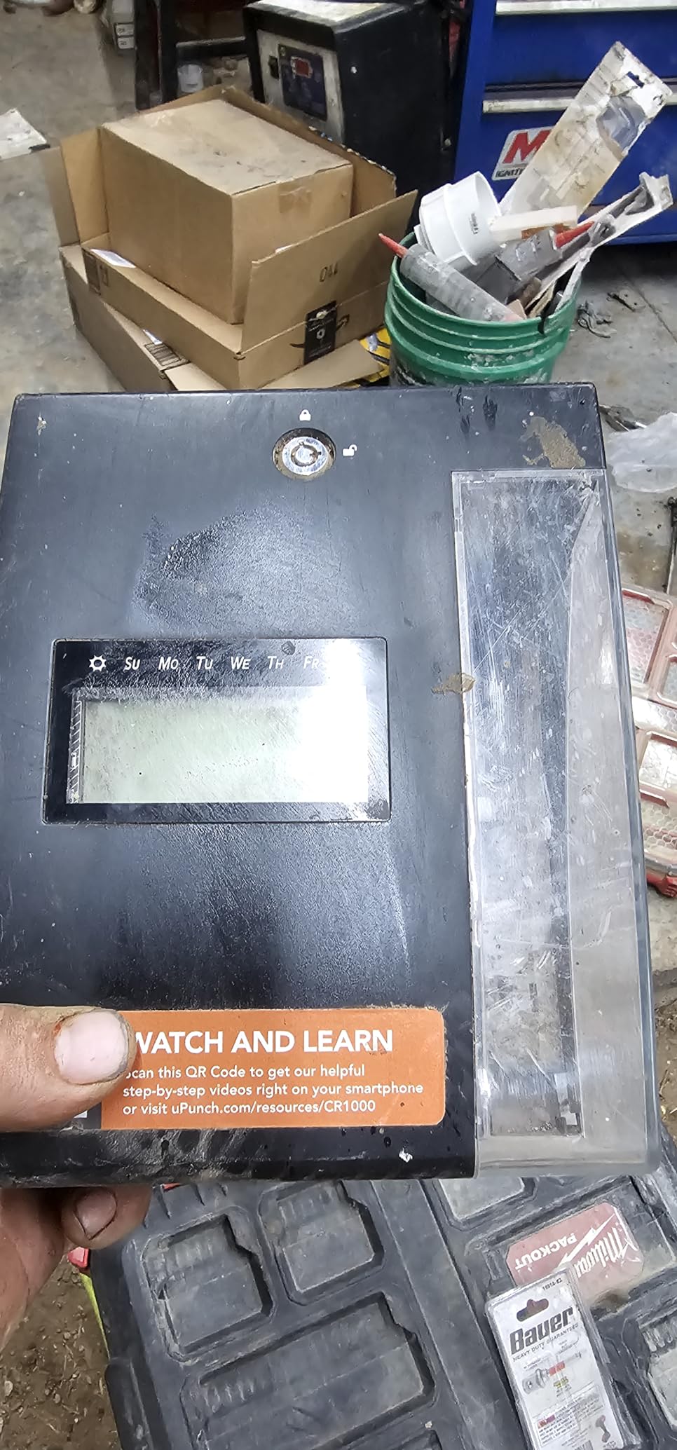 uPunch CR1000 Digital Time Clock and Date Stamp for Small Business: Complete Employee Time Tracking System with 50 Time Cards, Ribbon & Keys customer photo 1