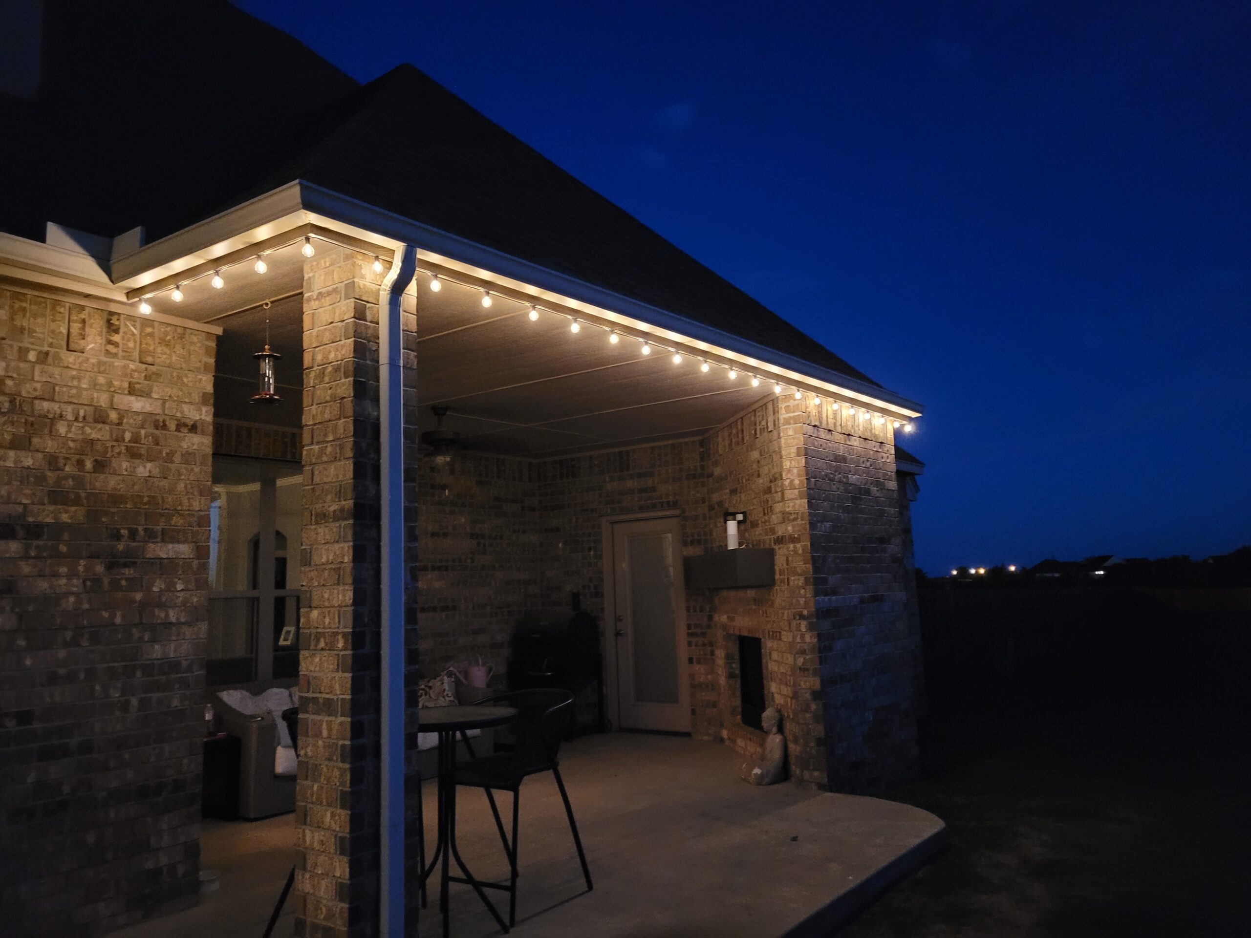 Brightown 58FT Solar String Lights Outdoor with Remote Cable Ties Hooks, 26 LED Shatterproof Bulbs, 3 Light Modes, Dimmer & Timer, Commercial Grade Patio Lights for Yard Balcony Pergola Party Decor customer photo 2