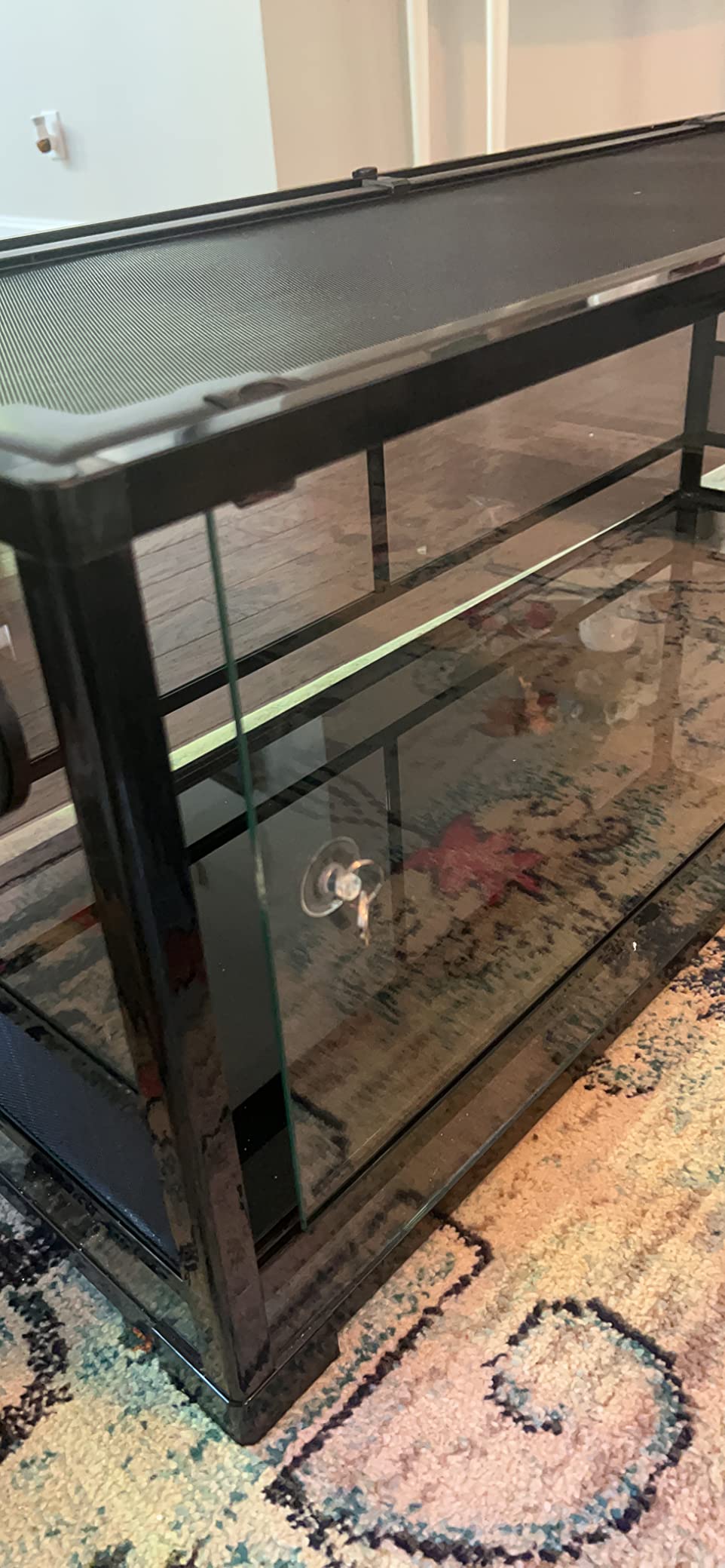 REPTI ZOO 67Gallon Reptile Large Terrarium Upgrade Glass Front Opening Tank Sliding Door with Screen Ventilation Reptile Terrarium About 48