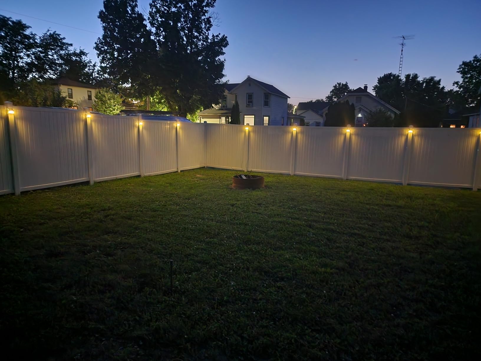 JSOT Outdoor Solar Lights - Solar Powered Deck Lights Waterproof Light for Fence Post Light Outside for Backyard Patio Stair Wall Lighting, 3LED Cool Light 6 Pack customer photo 1