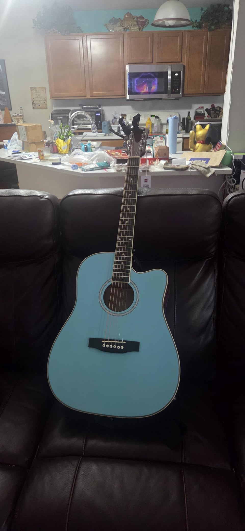 Best Choice Products Beginner Acoustic Electric Guitar Starter Set w/ 41in, All Wood Cutaway Design, Gig Bag, Strap, Picks - Black customer photo 1