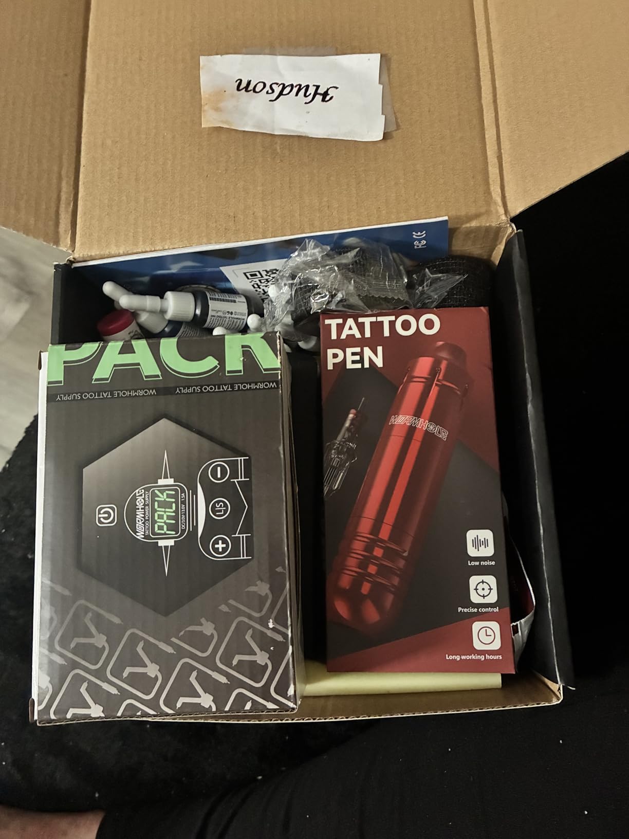 Wormhole Tattoo Kit Tattoo Gun Kit Tattoo Machine for Beginners 20 Color Inks Power Supply Machine Pen Red customer photo 2