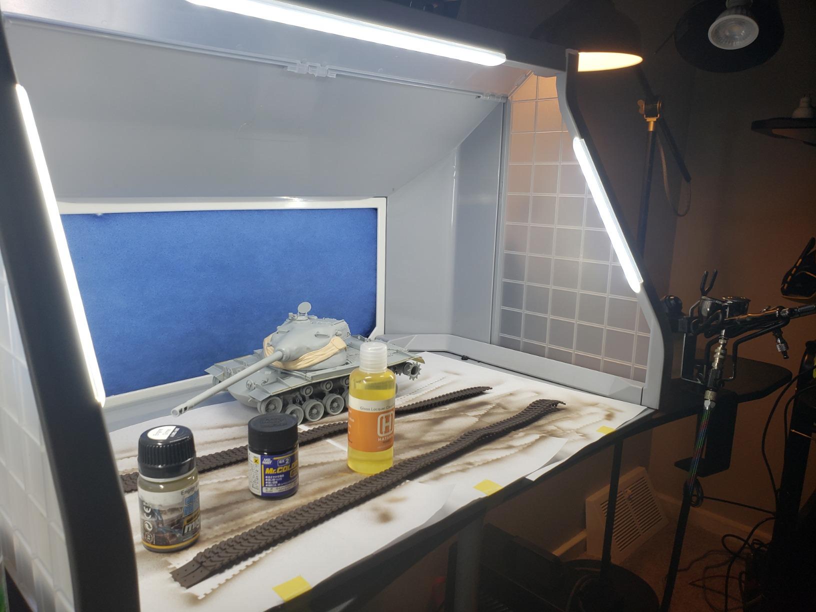 OPHIR Airbrush Paint Booth with Dual Fans, Airbrush Spray Booth for Painting, Portable Paint Spray Booth for Airbrushing with 3 LED Lights & Exhaust Hose, for Model, Hobby, Crafts, Cake, T-Shirt customer photo 1