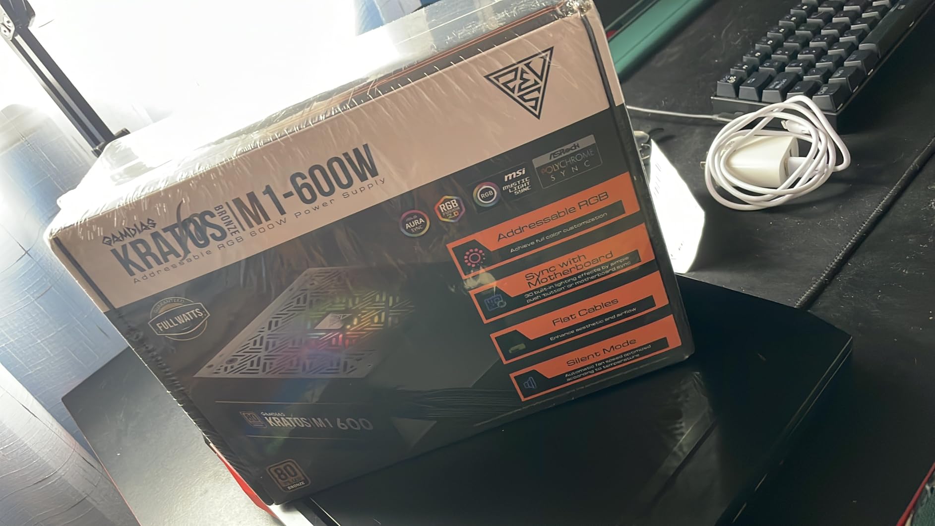GAMDIAS RGB Gaming PC Power Supply 750W 80 Plus Bronze Certified 750 Watt PSU for Computers with Active PFC, Kratos M1-750B customer photo 1