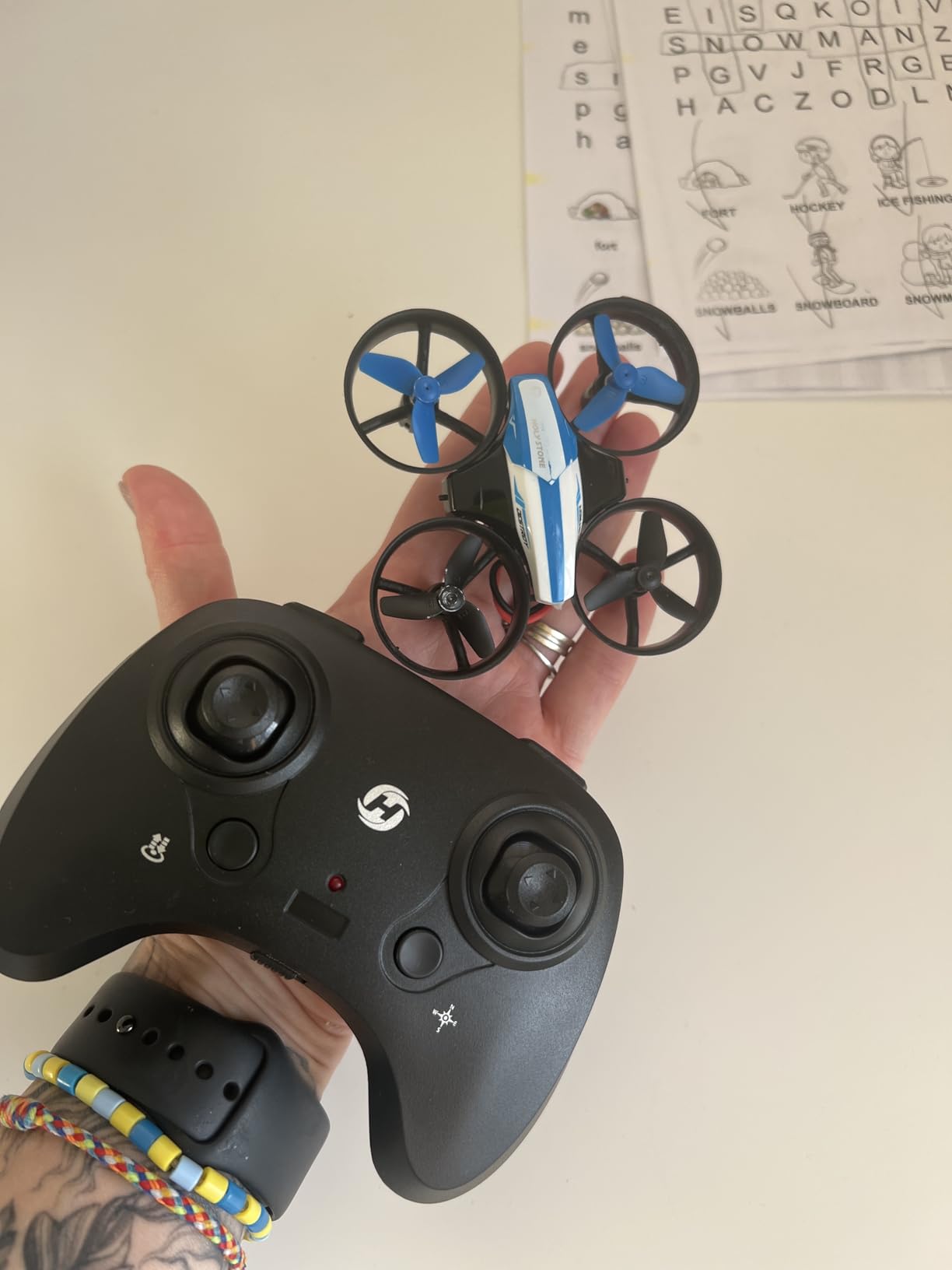 Holy Stone Mini Drone for Kids and Beginners RC Nano Quadcopter Indoor Small Helicopter Plane with Auto Hovering, 3D Flips, Headless Mode and 3 Batteries, Great Gift Toy for Boys and Girls, HS210 Blue customer photo 1