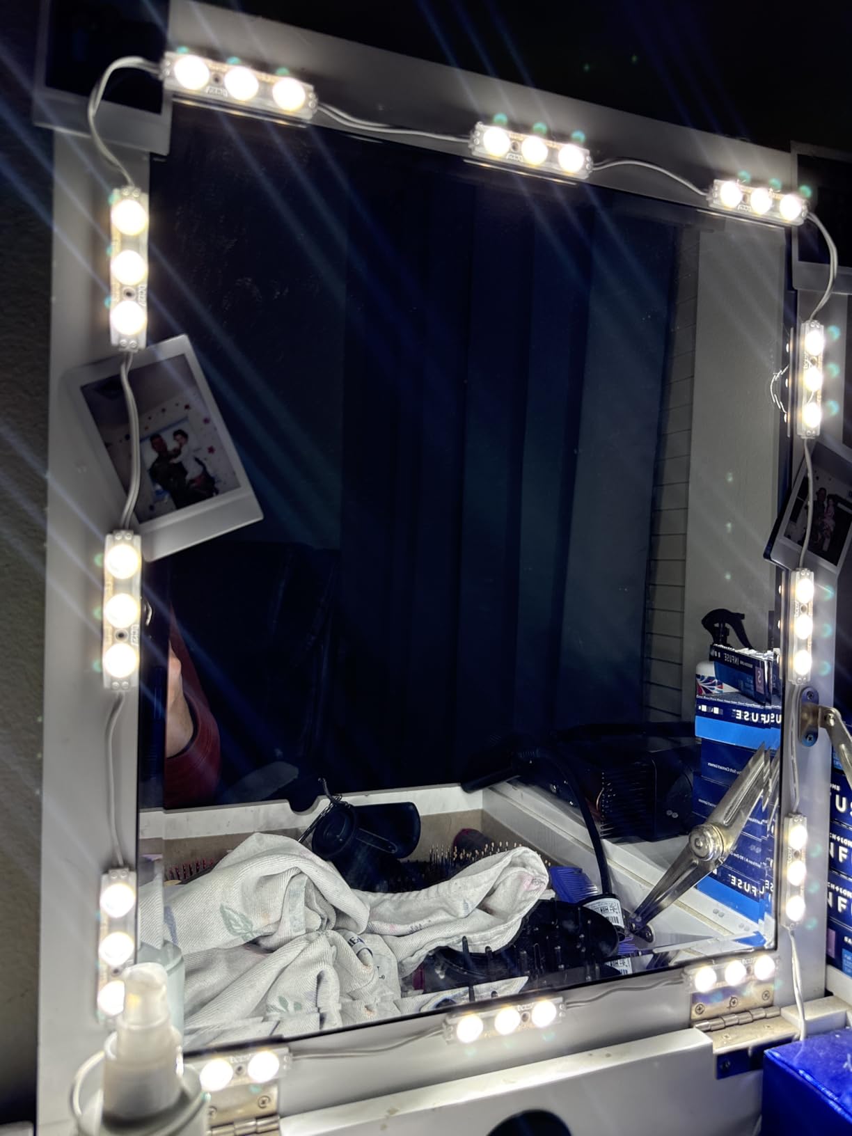 Led Vanity Mirror Lights, Hollywood Style Vanity Make Up Light, 10ft Ultra Bright White LED, Dimmable Touch Control Lights Strip, for Makeup Vanity Table & Bathroom Mirror, Mirror Not Included customer photo 1