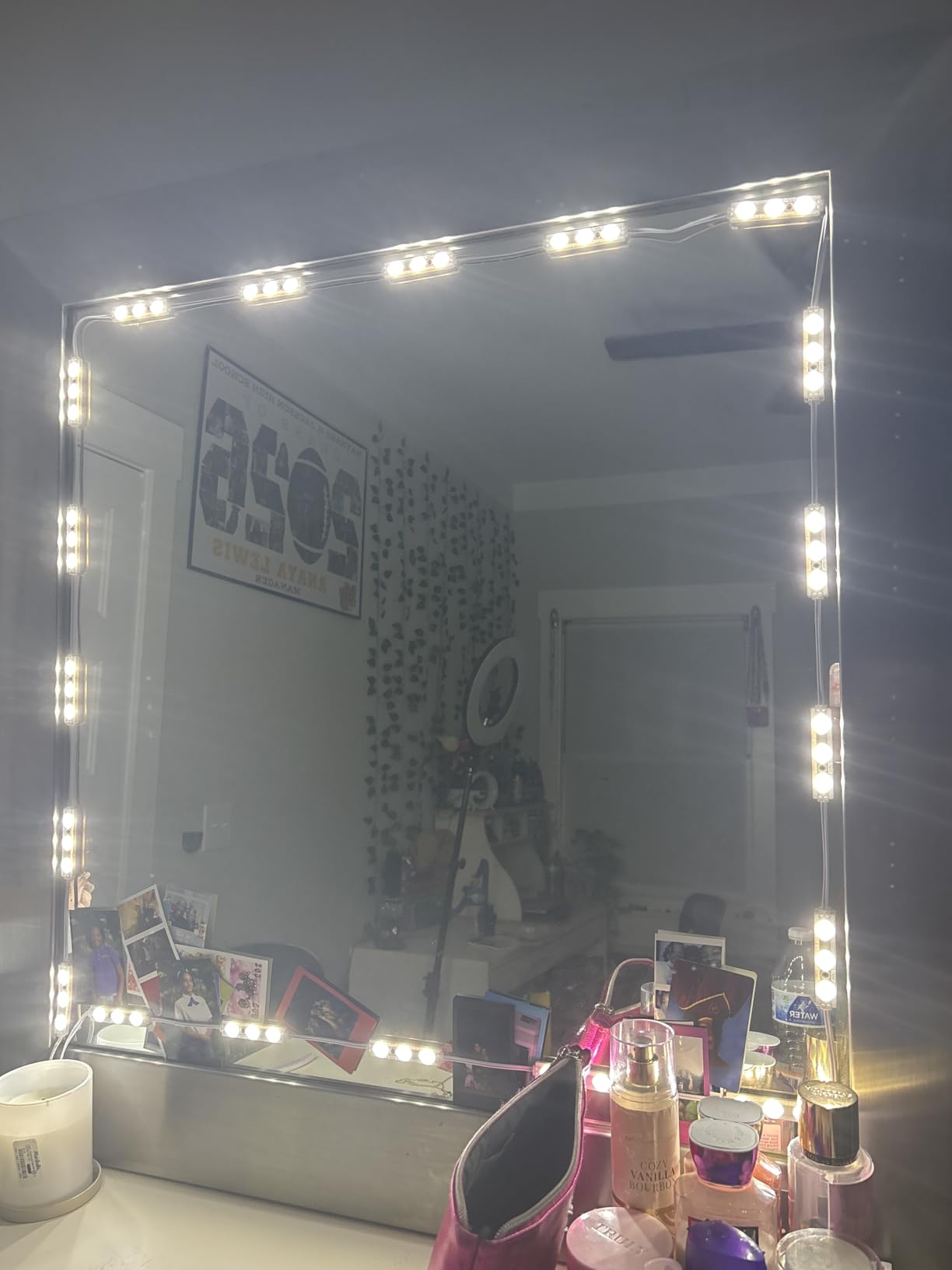 Led Vanity Mirror Lights, Hollywood Style Vanity Make Up Light, 10ft Ultra Bright White LED, Dimmable Touch Control Lights Strip, for Makeup Vanity Table & Bathroom Mirror, Mirror Not Included customer photo 2
