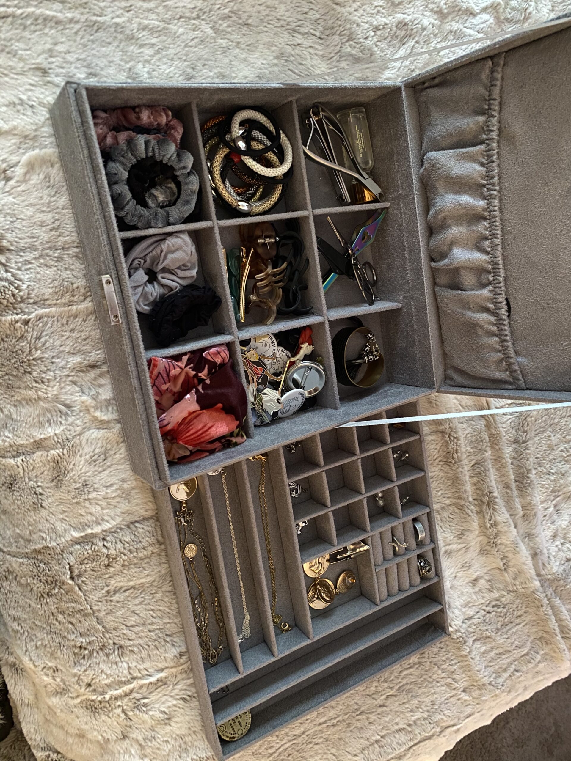 ProCase Velvet Jewelry Box Organizer for Women, 2 Layer Jewelry Display Storage Holder Case for Necklace Earrings Bracelets Rings customer photo 2